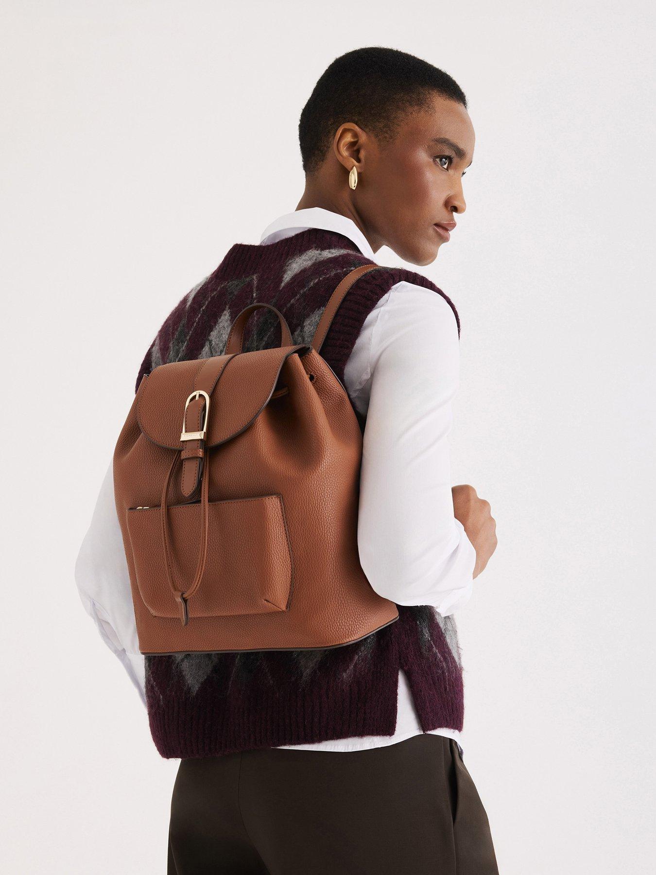  image of fiorelli-etta-buckle-backpack-brown