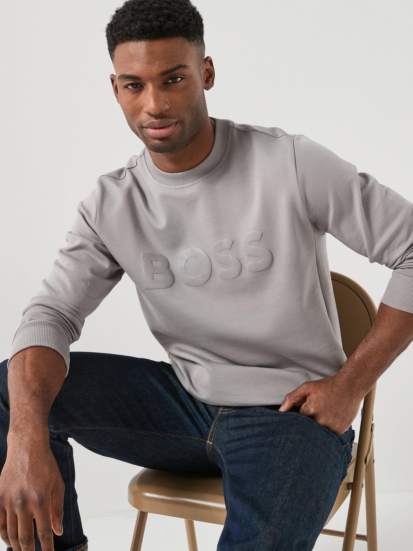 BOSS Boss Salbo Tonal Logo Crew Sweat - Grey