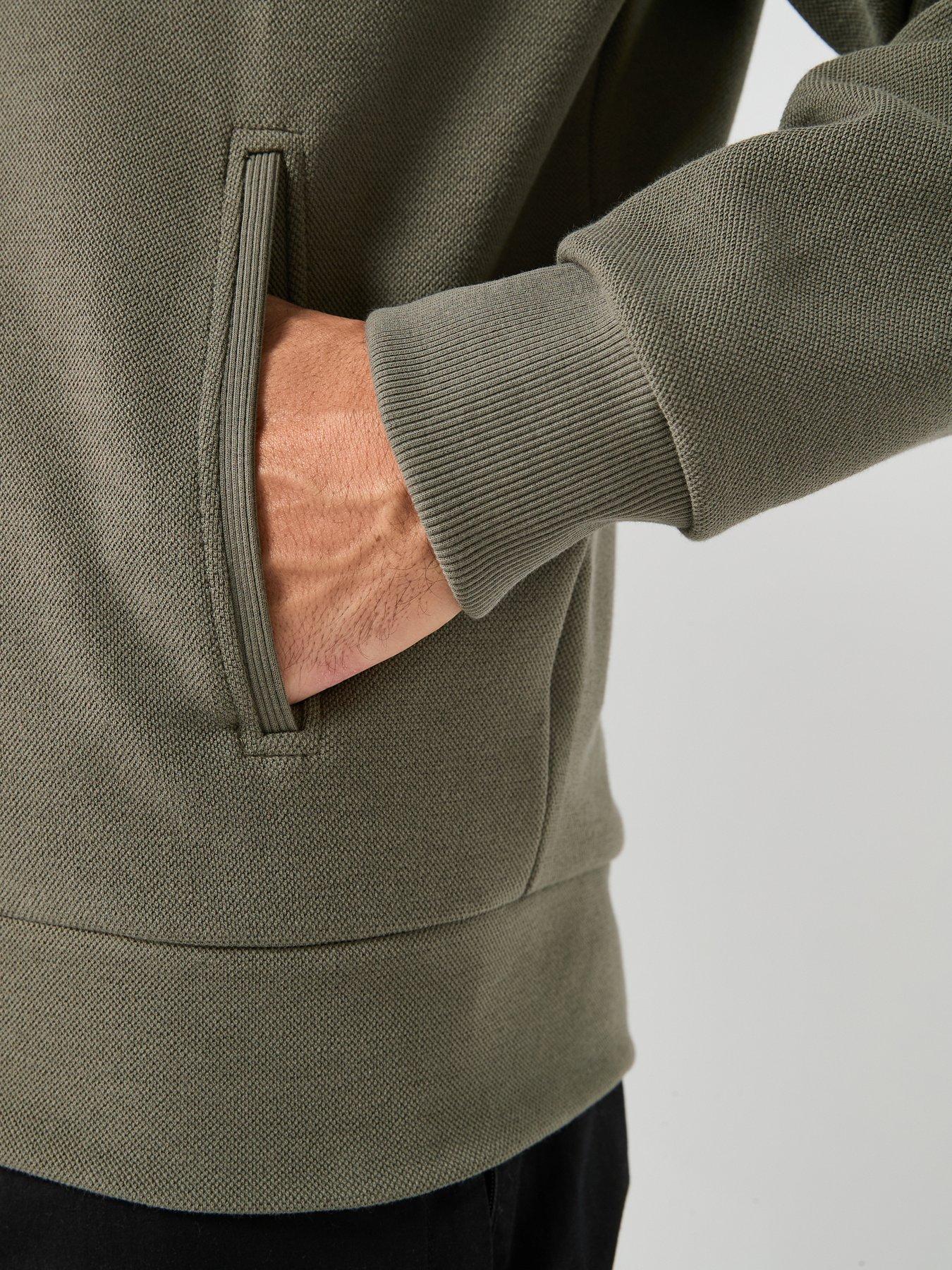 Image 6 of 6 of BOSS Join Saggy Piped Zip Through Hoodie - Green