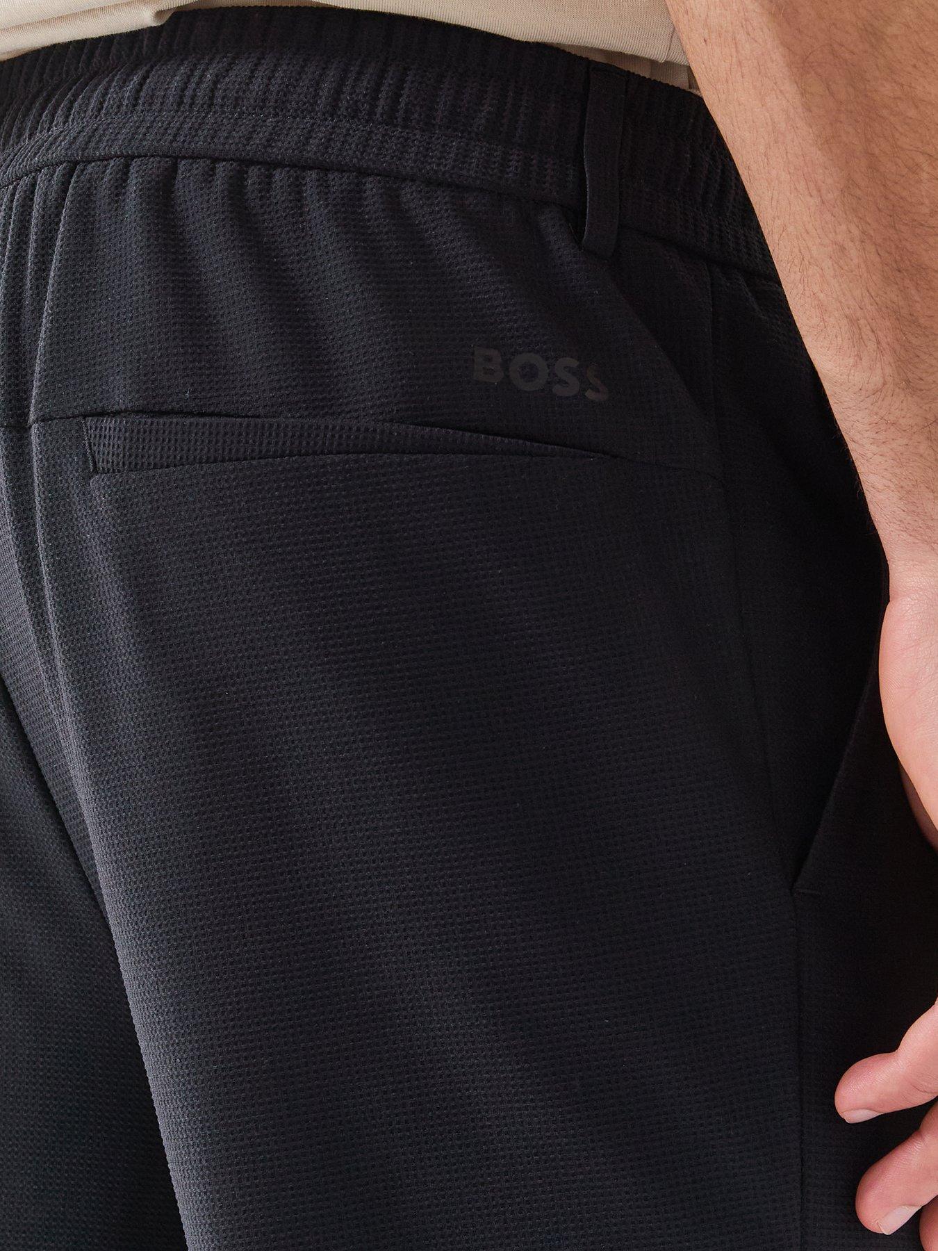 Image 4 of 5 of BOSS Tr_Basin Waffle Trousers - Black