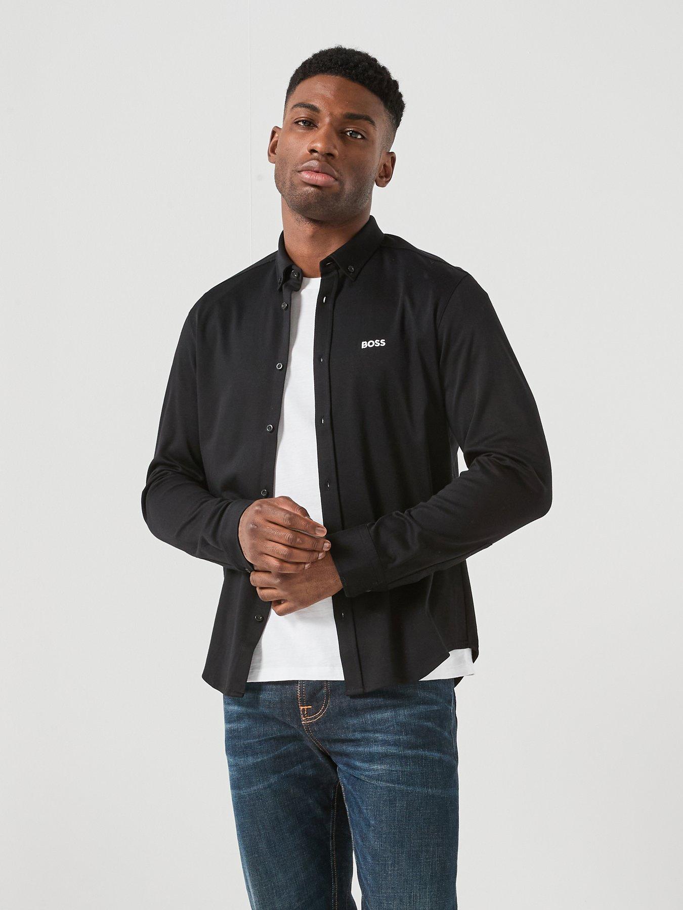 BOSS Boss St_motion Long Sleeve Regular Fit Shirt - Black