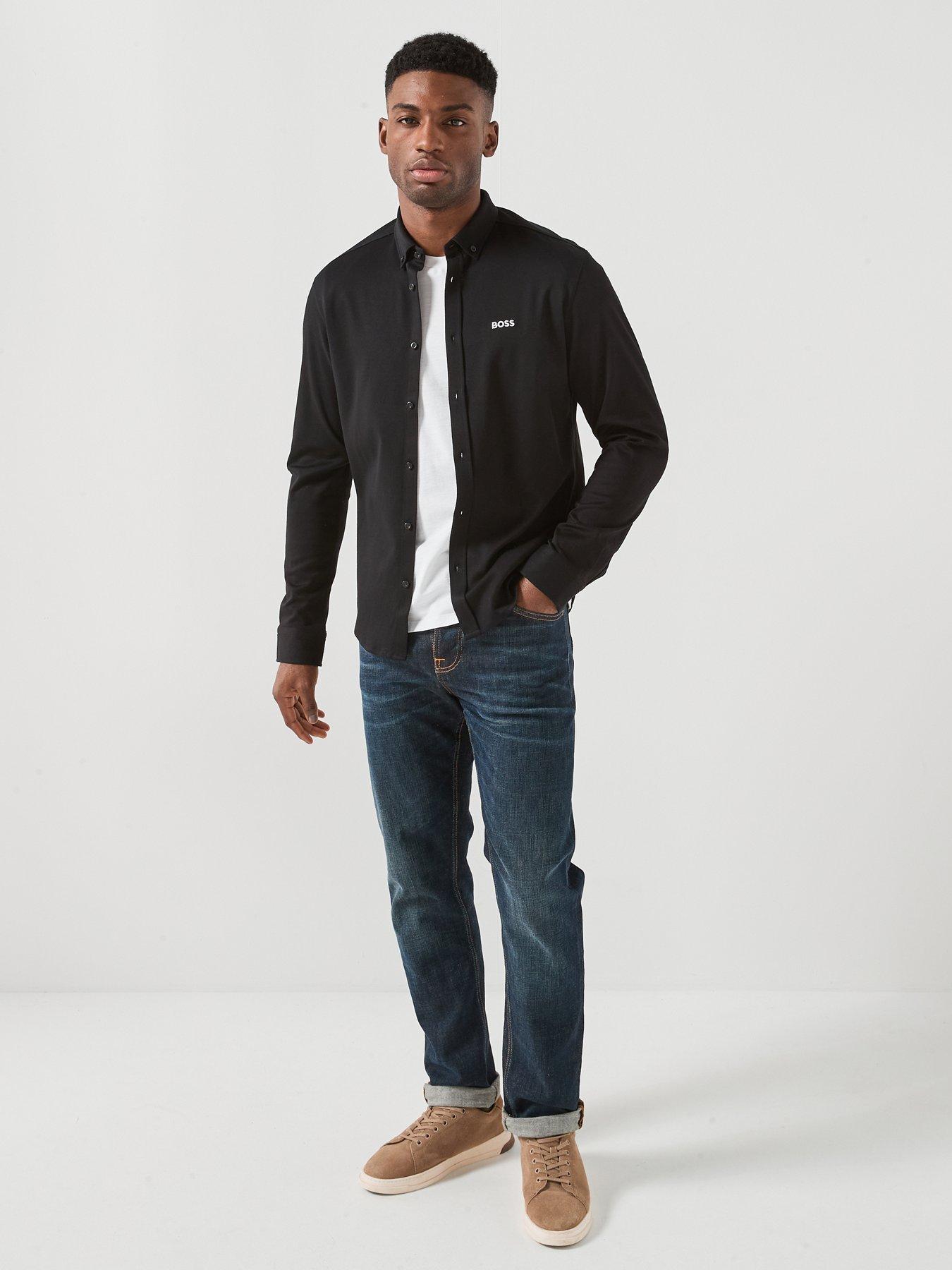 Image 3 of 4 of BOSS Long Sleeve Plain Shirt - Black