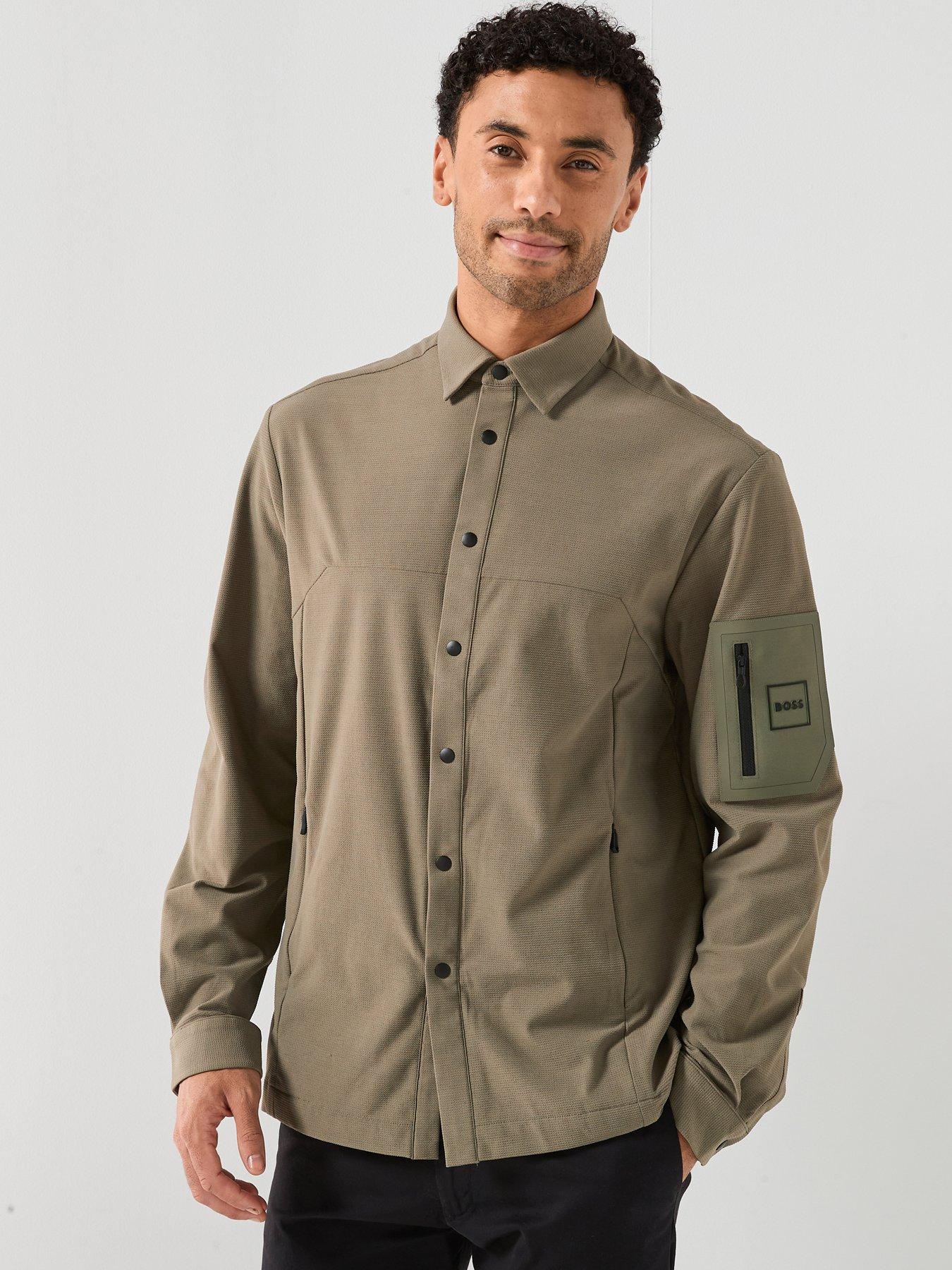 Image 1 of 6 of BOSS St_Tour Waffle Overshirt - Green