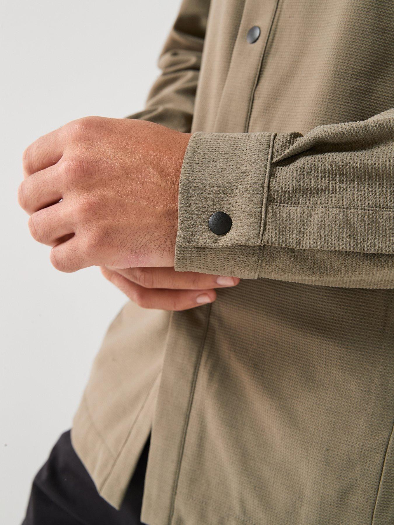  image of boss-tour-waffle-overshirt-green