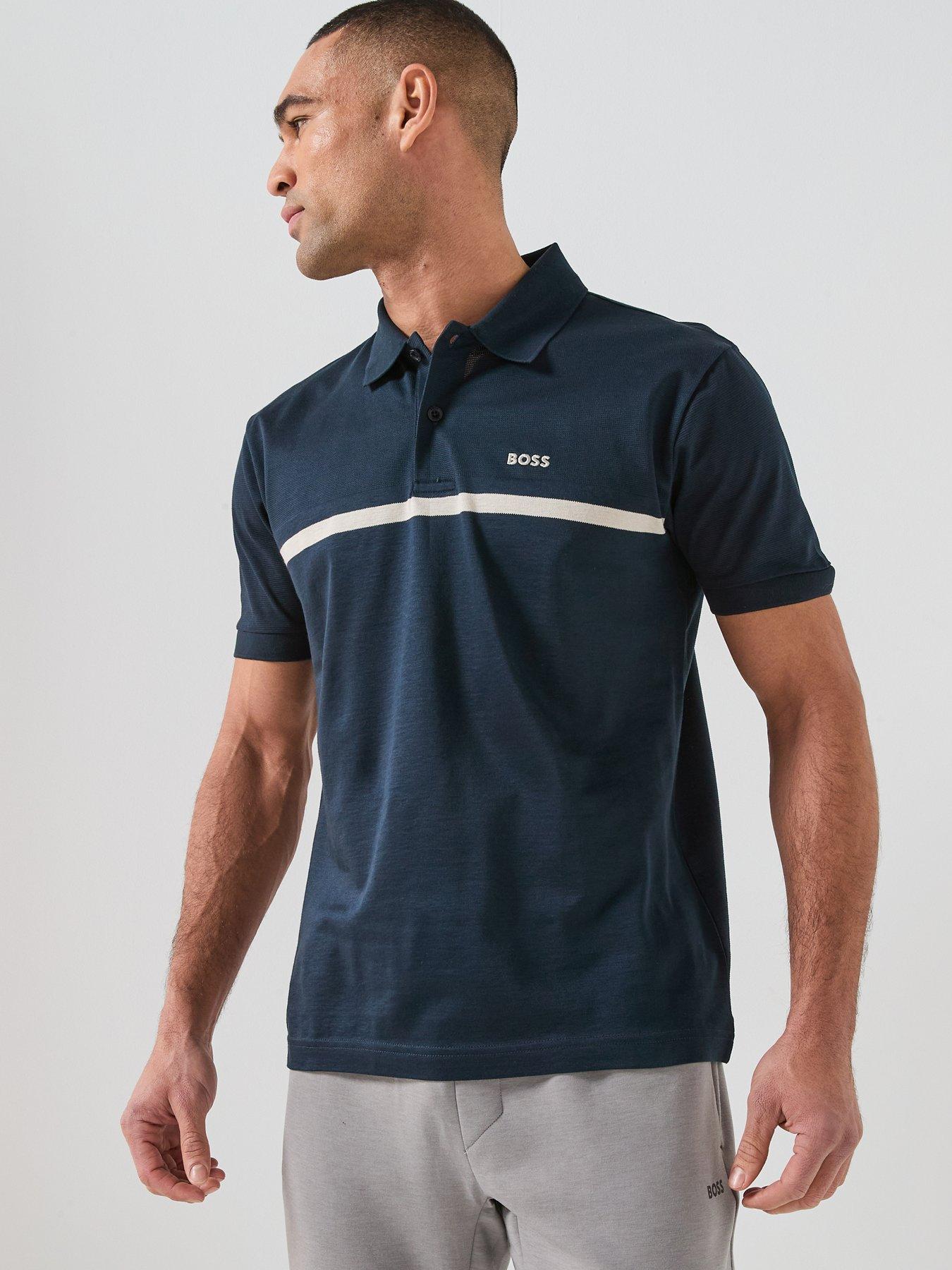 BOSS Join Paddy Stripe Regular Fit Polo Shirt - Navy