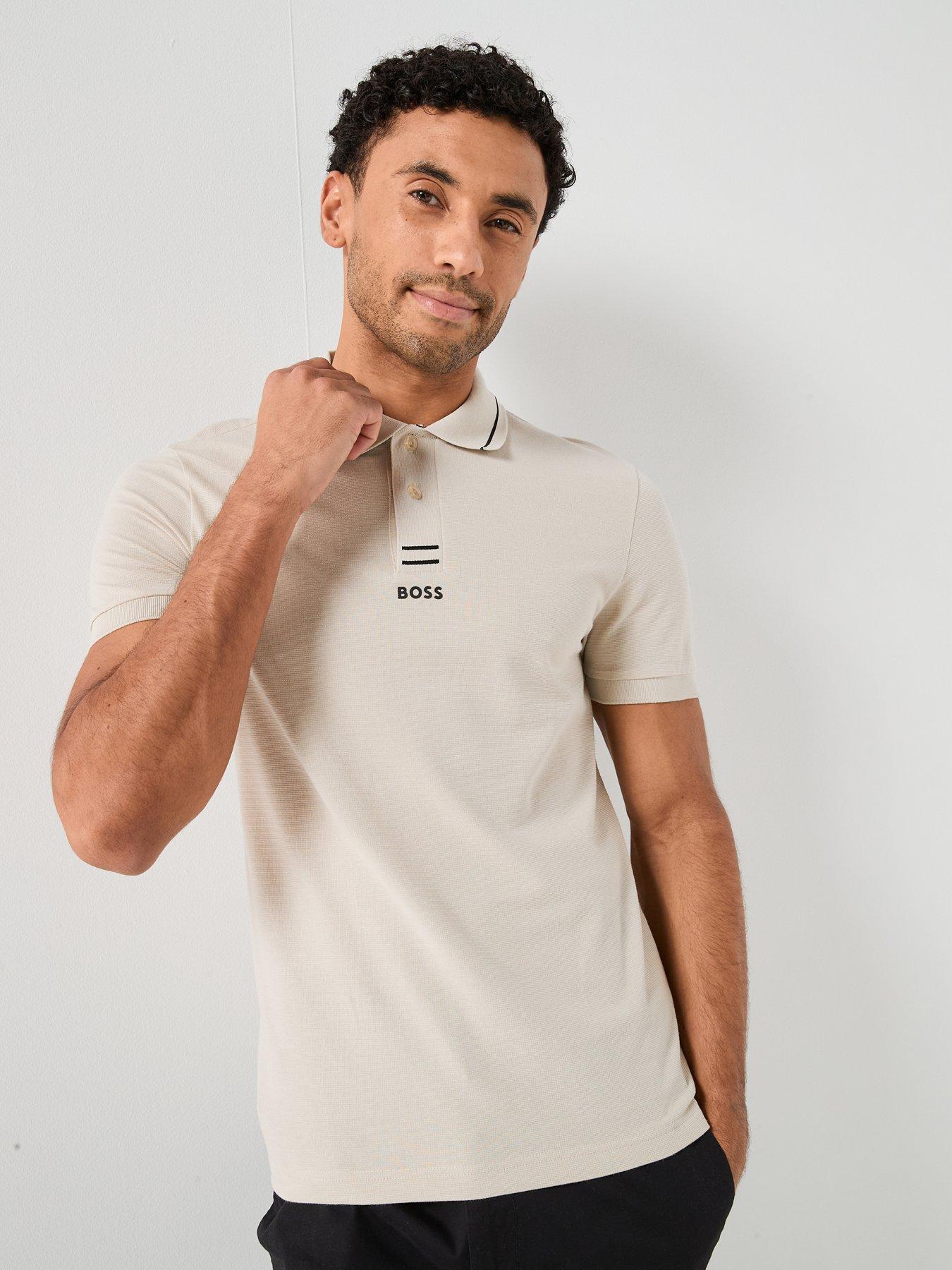 BOSS Slim Fit Centre Logo Polo Shirt - Beige