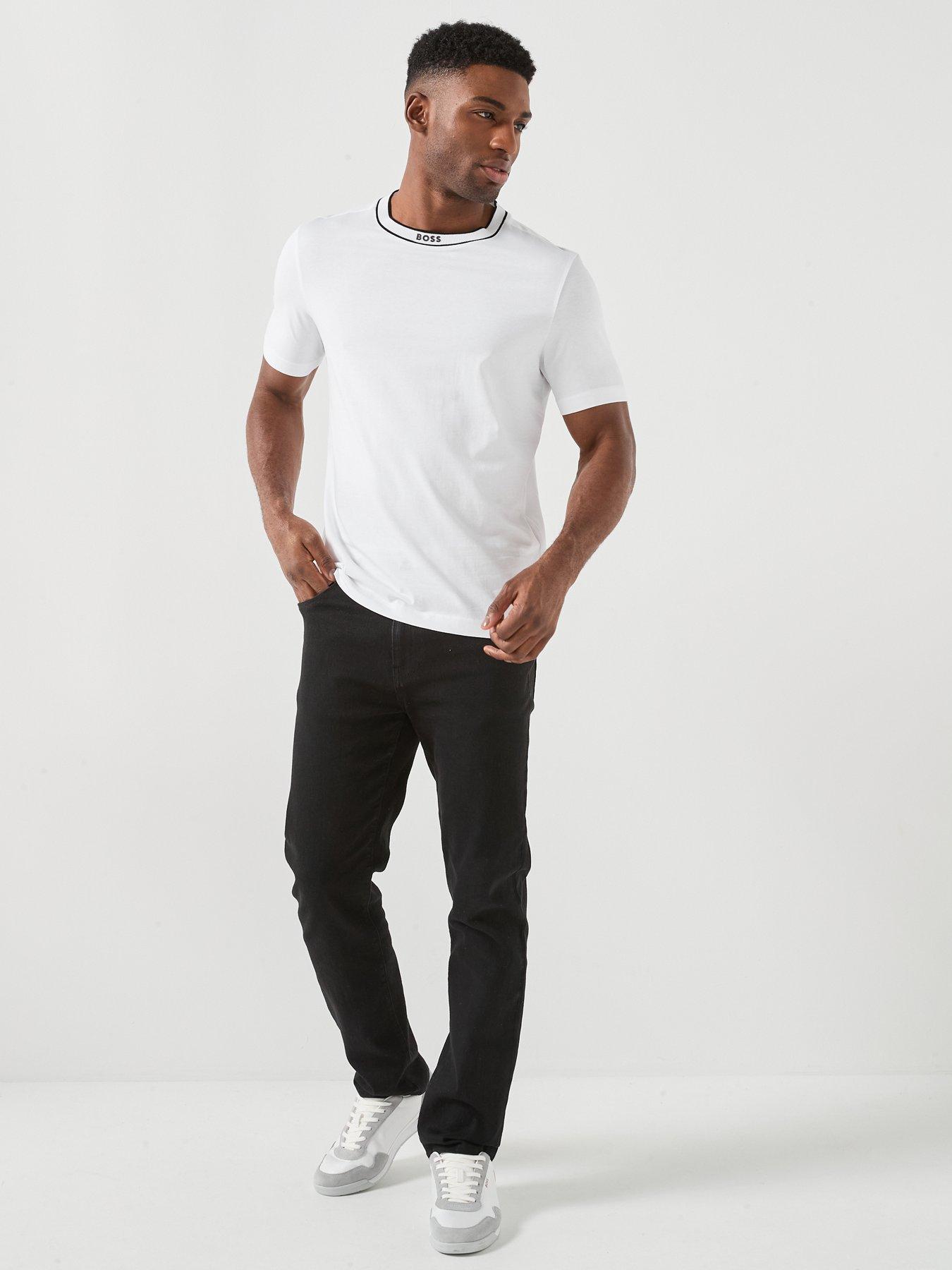 Image 3 of 4 of BOSS Tipped Collar T-Shirt - White