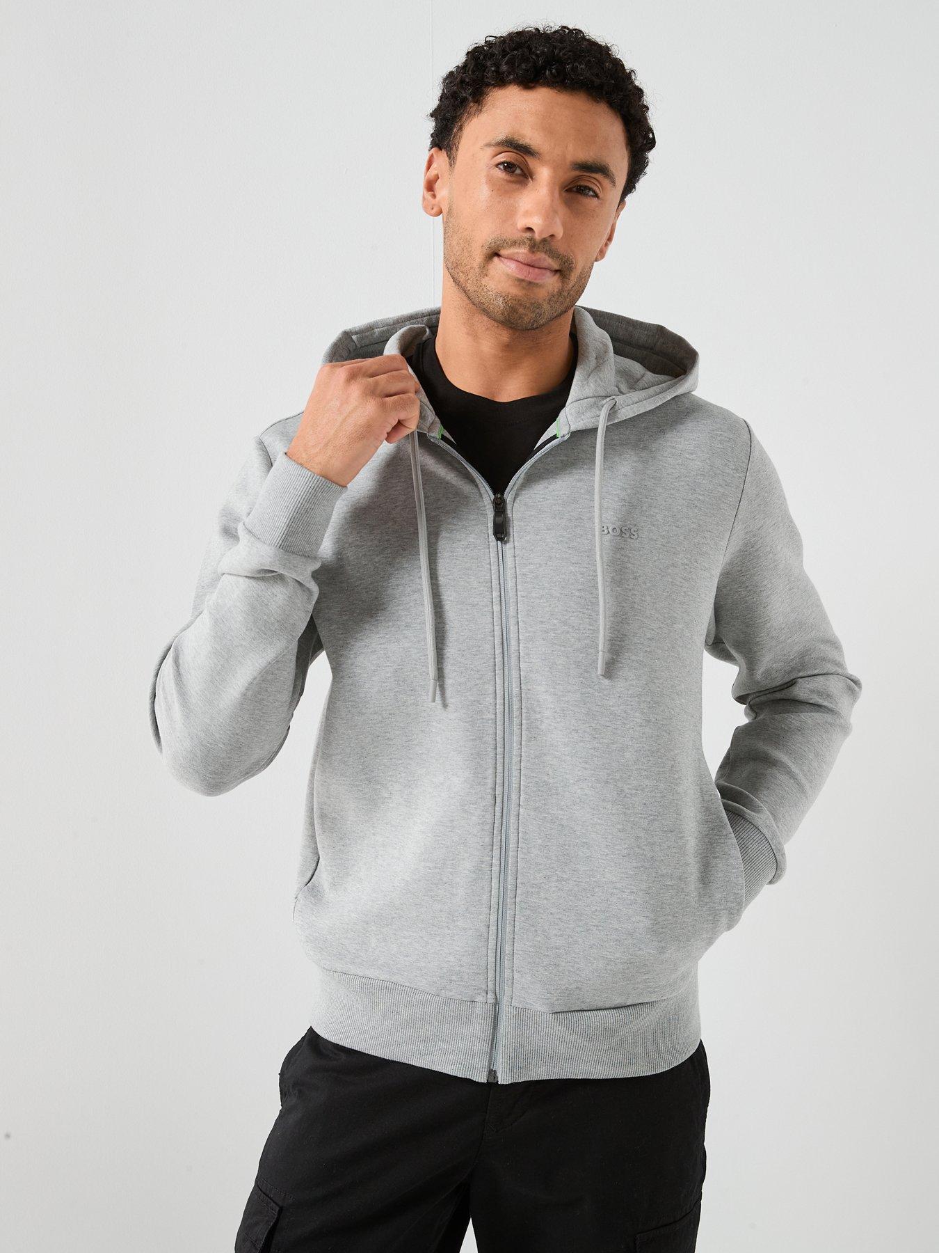 BOSS Saggy Full Zip Through Hoodie - Grey