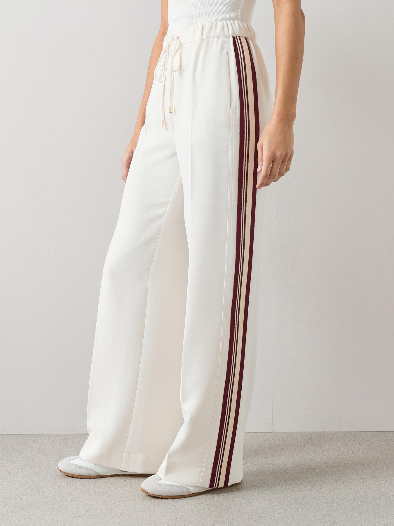 Image 1 of 6 of The Very Collection Side Stripe Smart Joggers - Cream