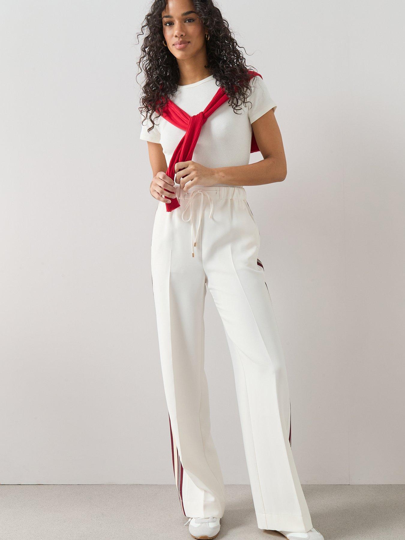 Image 3 of 6 of The Very Collection Side Stripe Smart Joggers - Cream