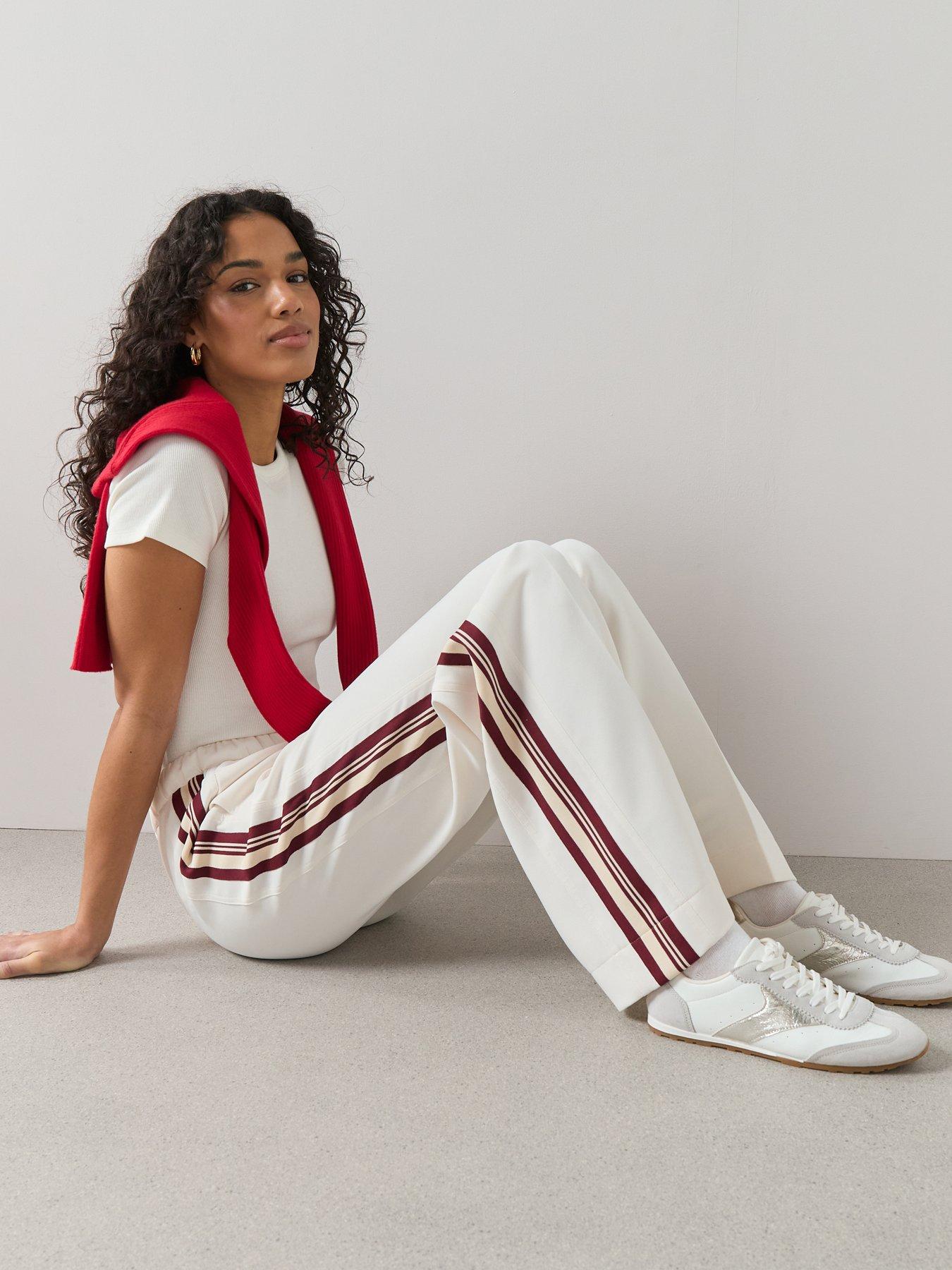 Image 5 of 6 of The Very Collection Side Stripe Smart Joggers - Cream