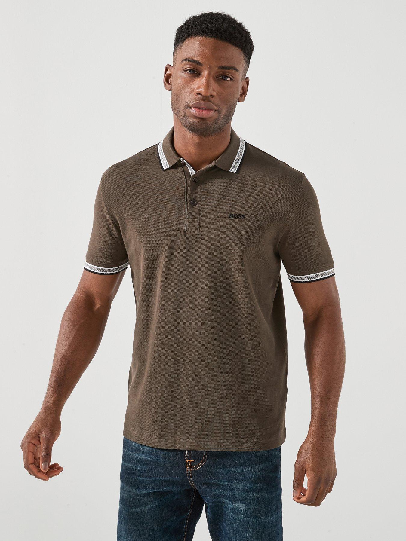 BOSS Paddy Tipping Polo Shirt - Brown | Littlewoods