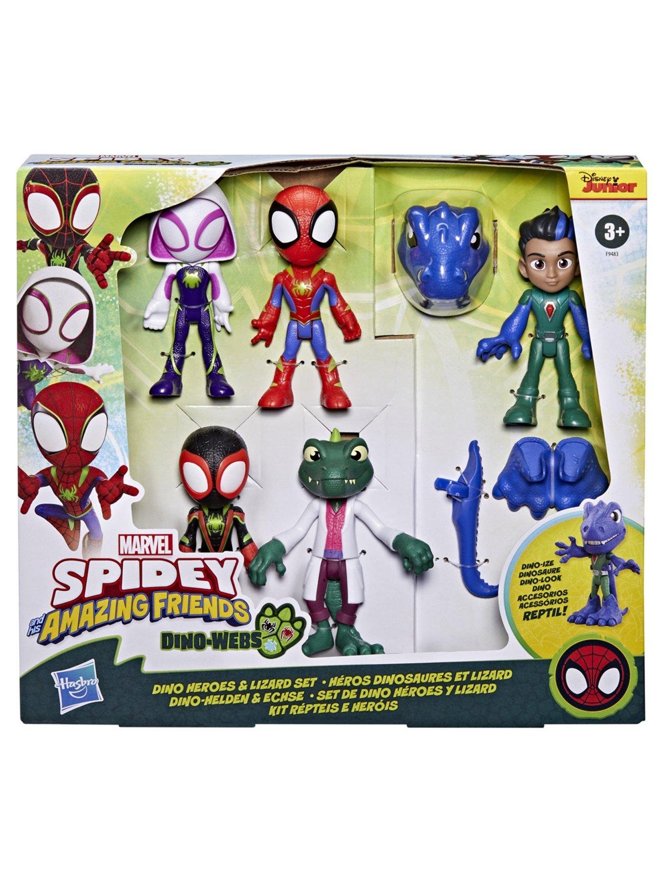 Image 3 of 5 of Spidey and His Amazing Friends Spidey and His Amazing Friends Dino-Webs Dino Heroes and Lizard Figure Set