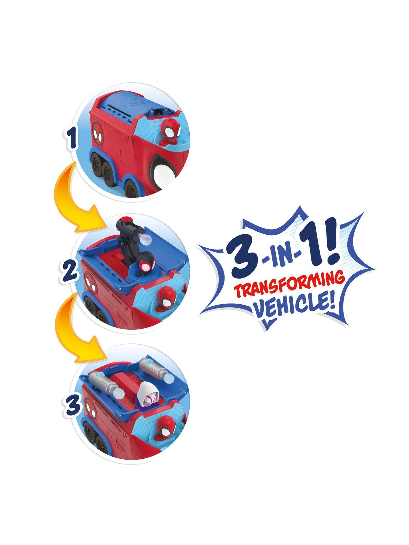 Image 4 of 8 of Spidey and His Amazing Friends Web Spinning Hauler 3-in-1 Transforming Vehicle
