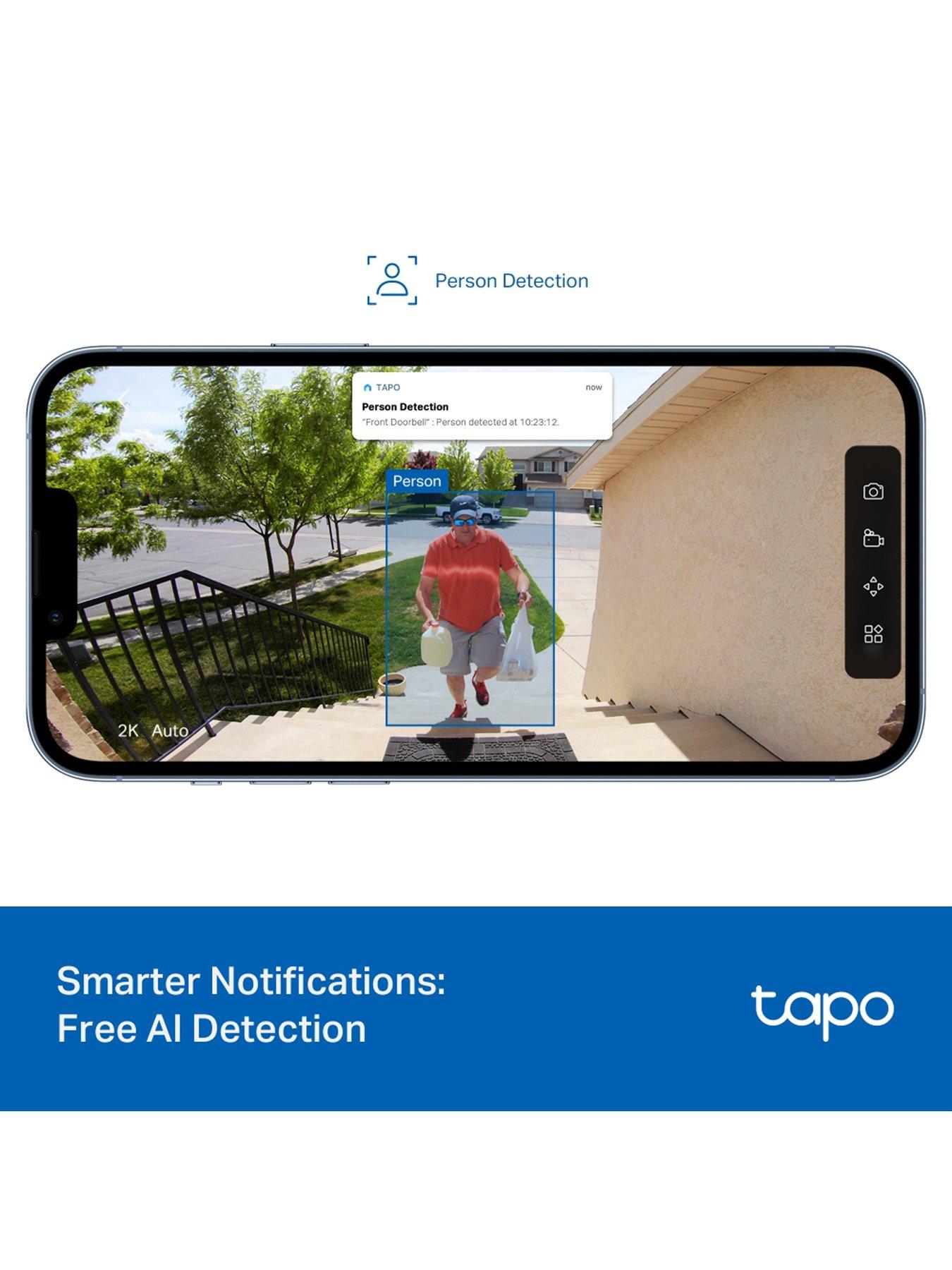  image of tp-link-tapo-td20-2k-slim-video-doorbell-head-to-toe-view-battery-powered-no-monthly-fee