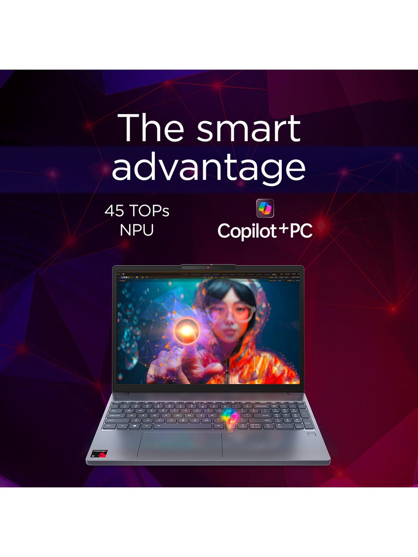 Image 5 of 8 of Lenovo IdeaPad Slim 3 Copilot+ PC Laptop&nbsp;- 15.3in&nbsp;FHD+,&nbsp;Snapdragon X, 16GB RAM, 512GB SSD - with Mouse, Backpack &amp; Earbuds