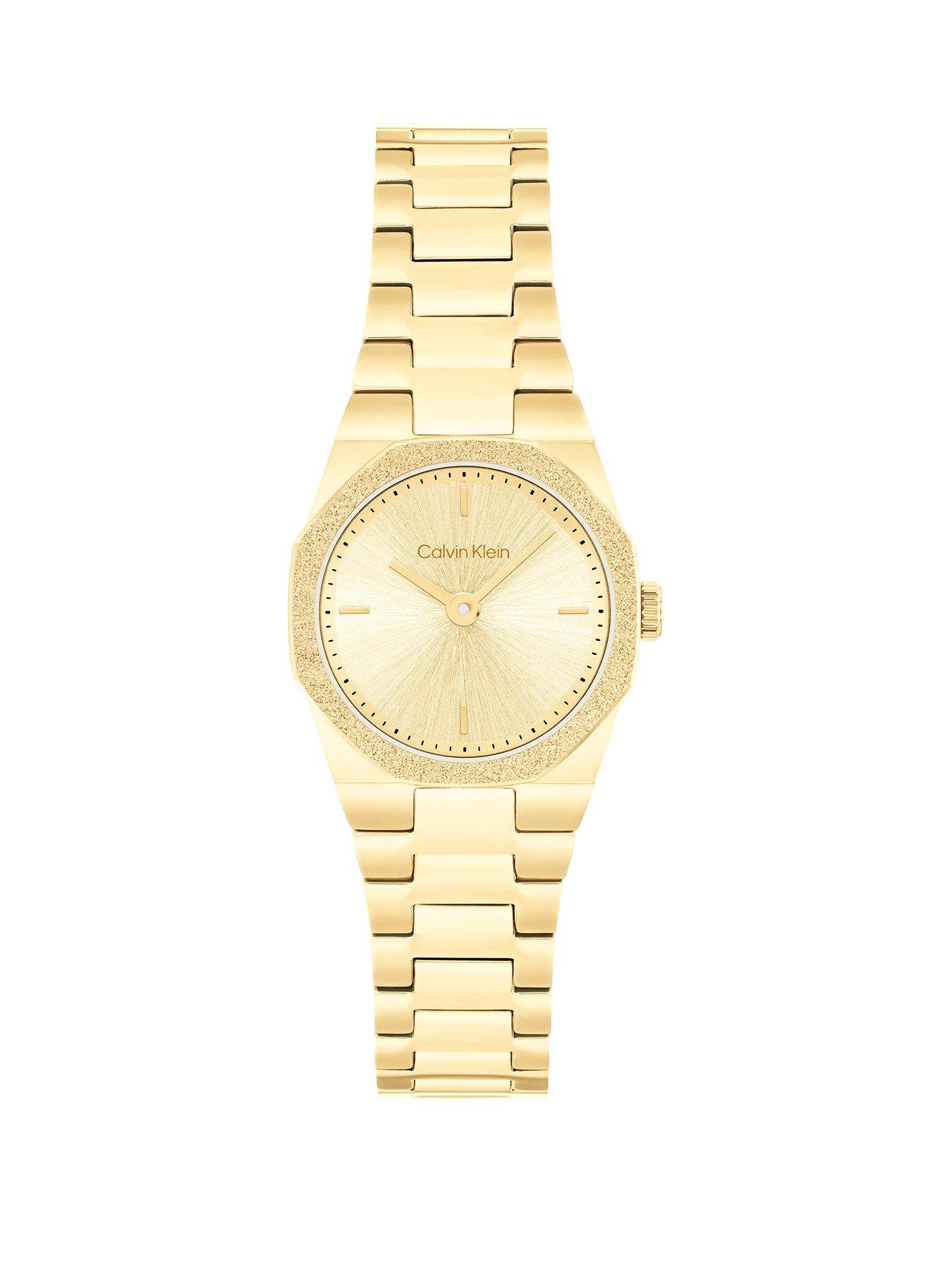 undefined Women's CK Geometric Elegance Gold Plated Watch