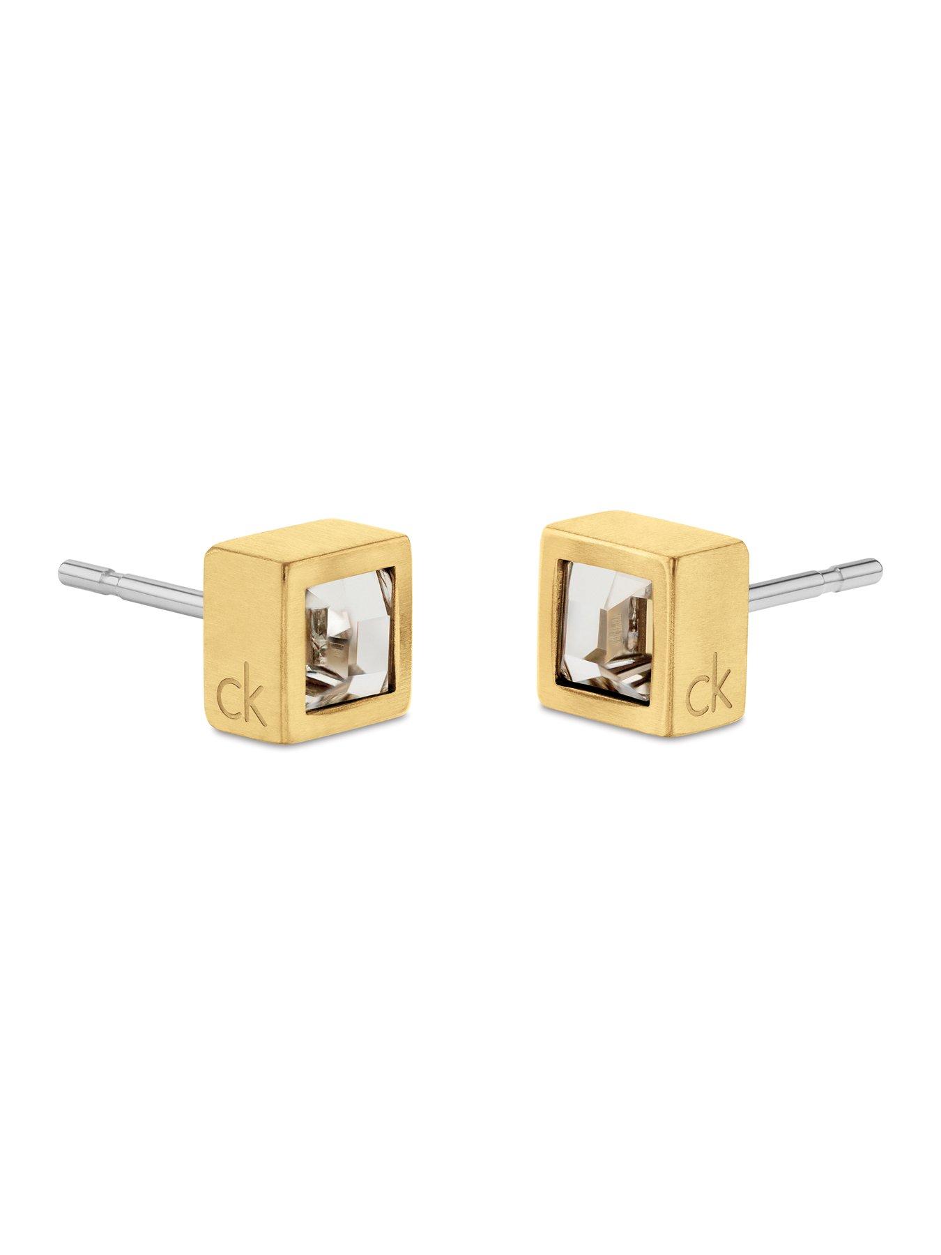 Image 2 of 4 of Calvin Klein Calvin Klein's Men's CK Essential Links Gold Plated Earrings