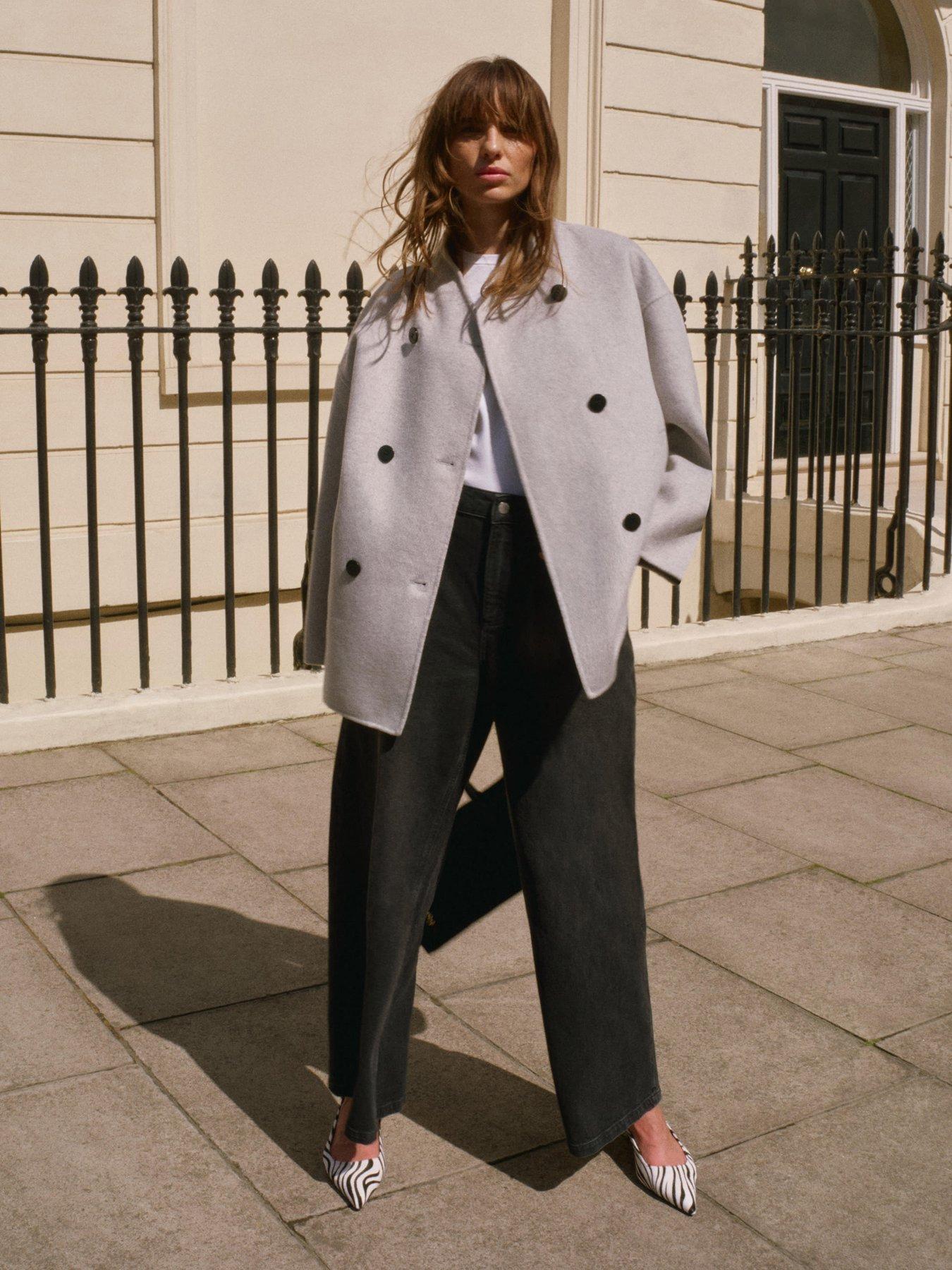 Image 4 of 6 of Mint Velvet Scarf Coat - Light Grey