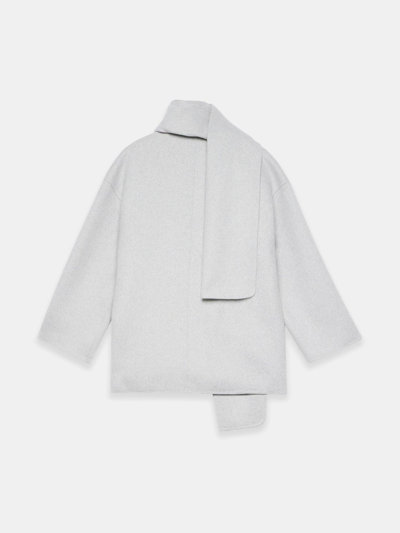 Image 6 of 6 of Mint Velvet Scarf Coat - Light Grey