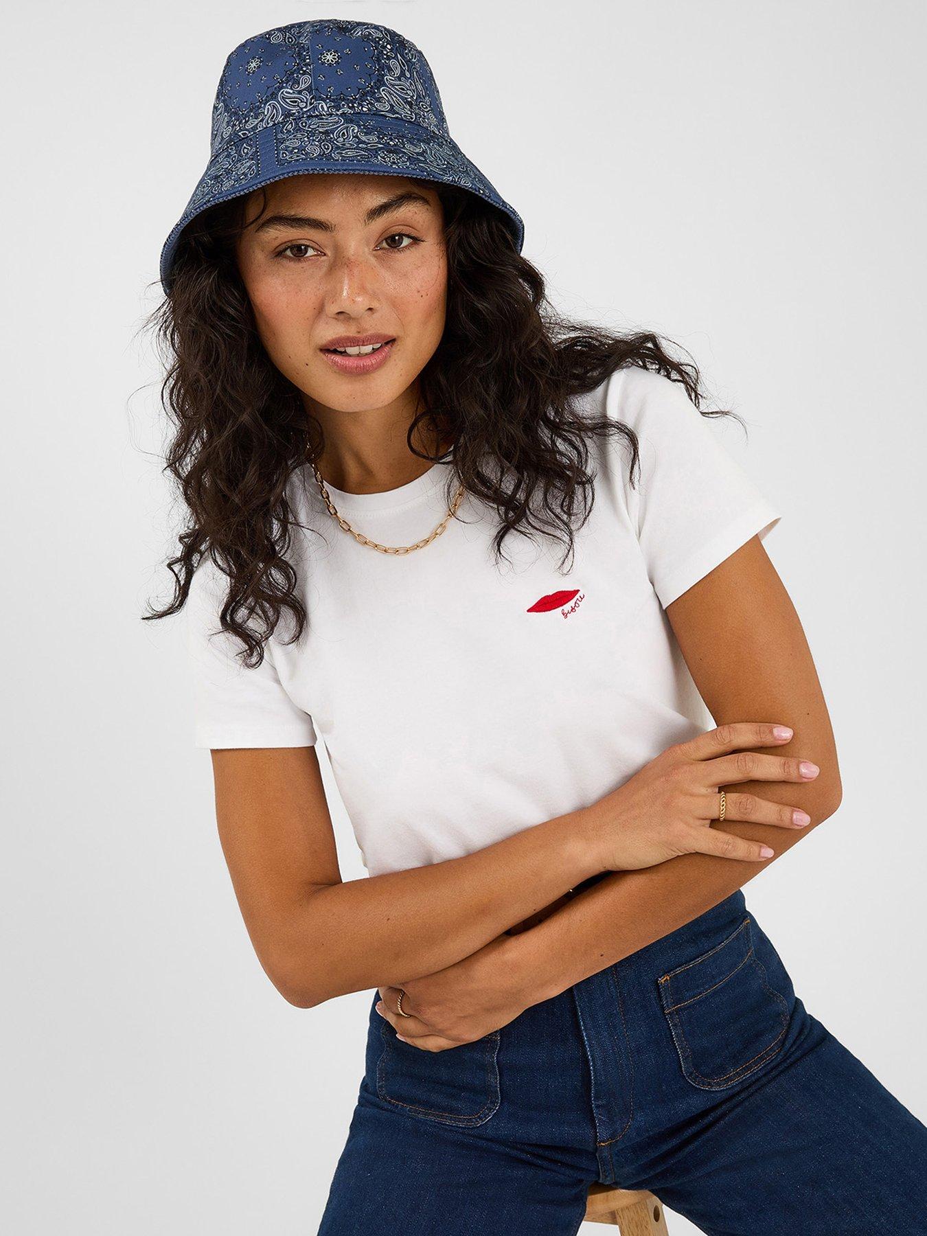 Image 2 of 5 of Accessorize Reversible Bandana Print Bucket Hat - Navy