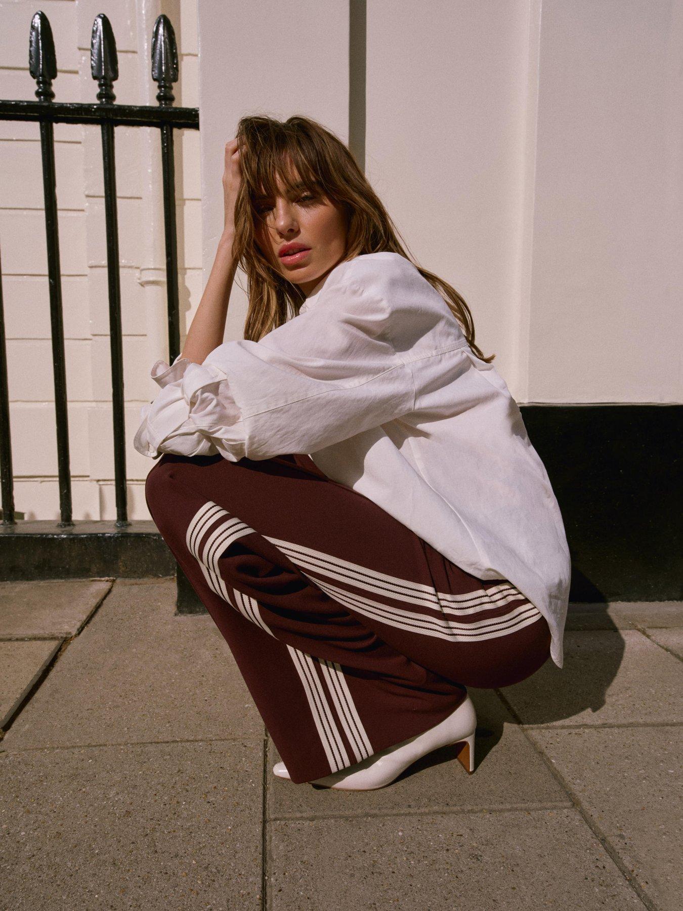 Image 2 of 6 of Mint Velvet Burgundy Side Stripe Trouser - Red