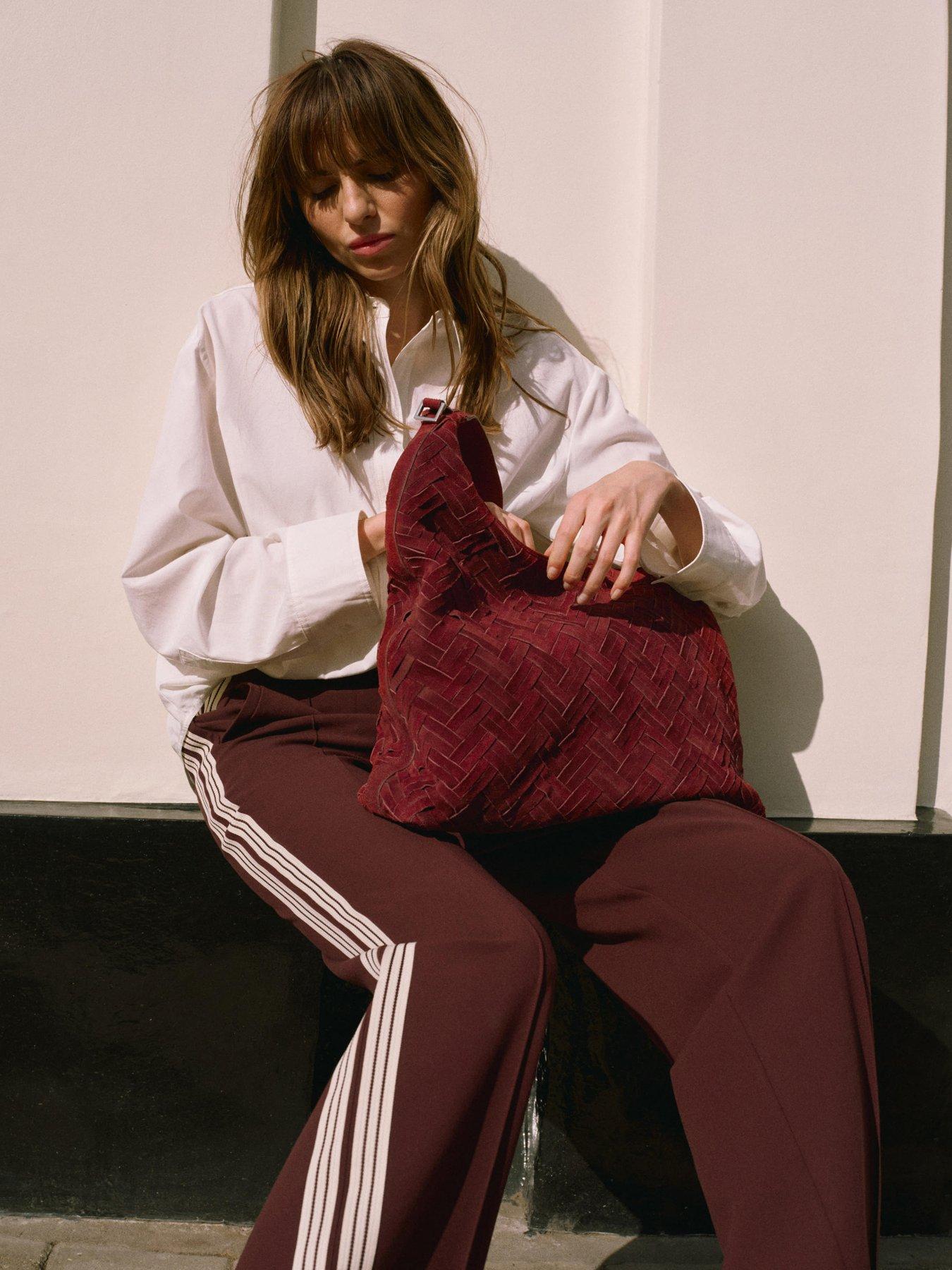 Image 4 of 6 of Mint Velvet Burgundy Side Stripe Trouser - Red