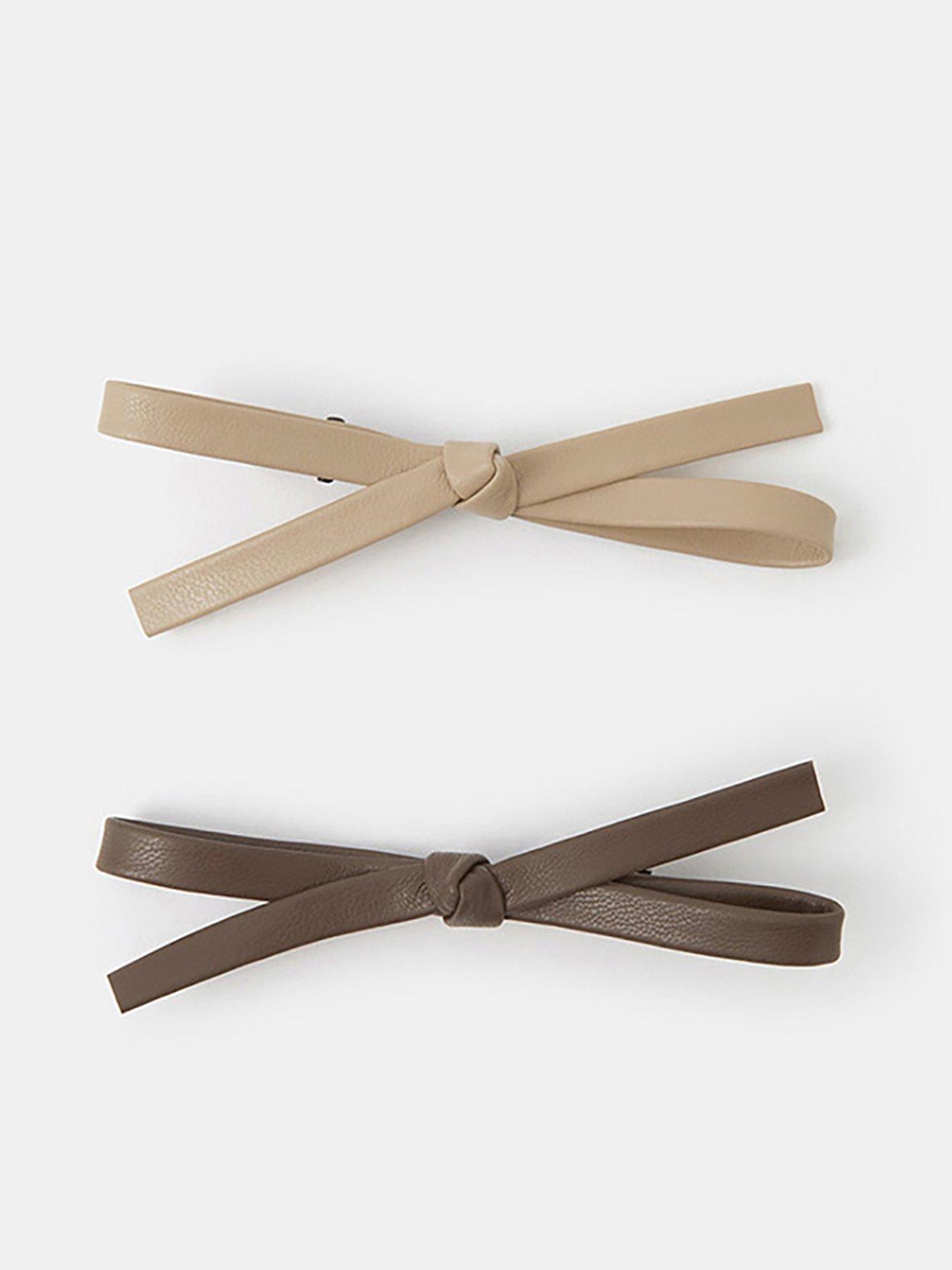 undefined 2-pack Faux Leather Bow Hair Clips - Multi