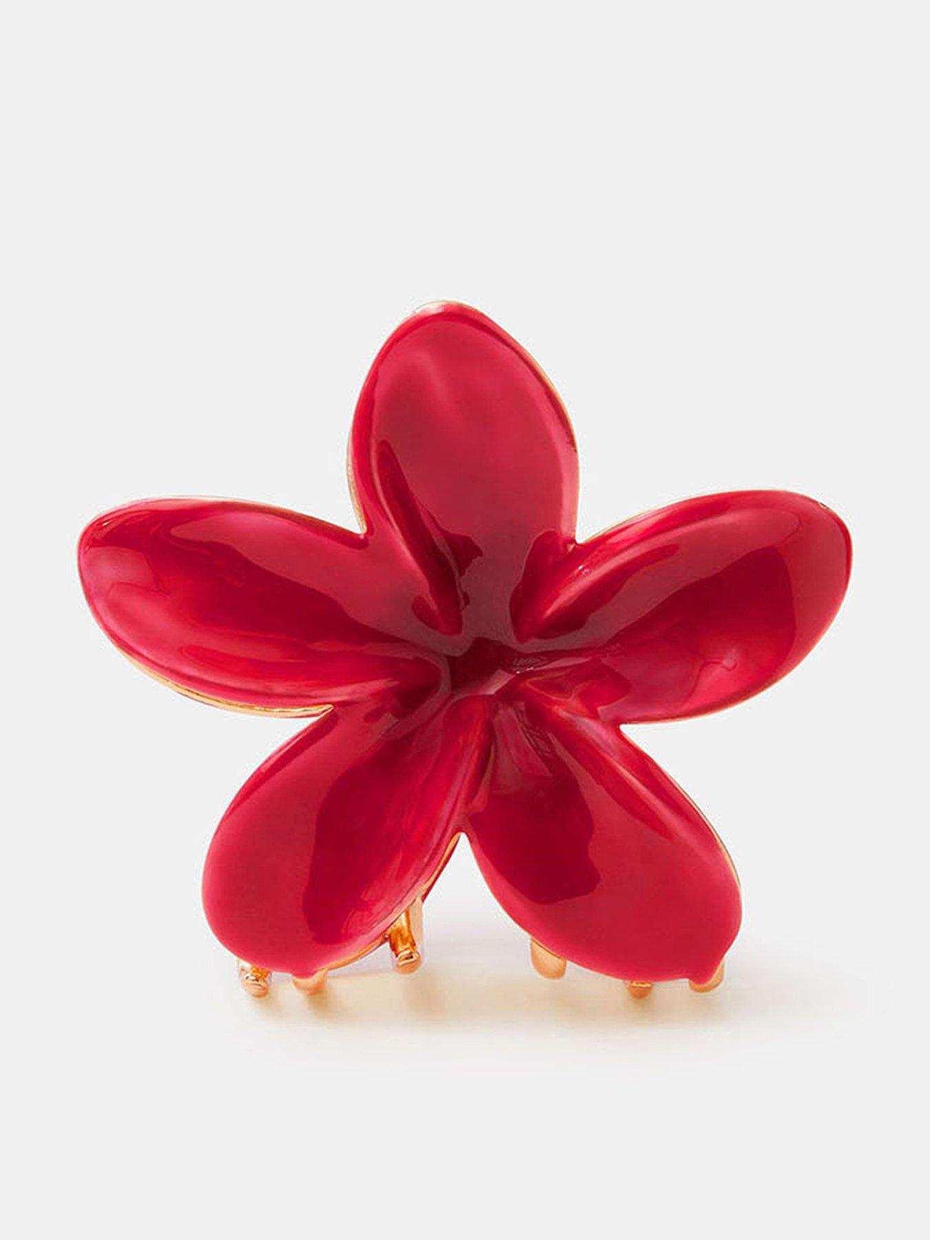 undefined Enamel Flower Claw Clip - Pink