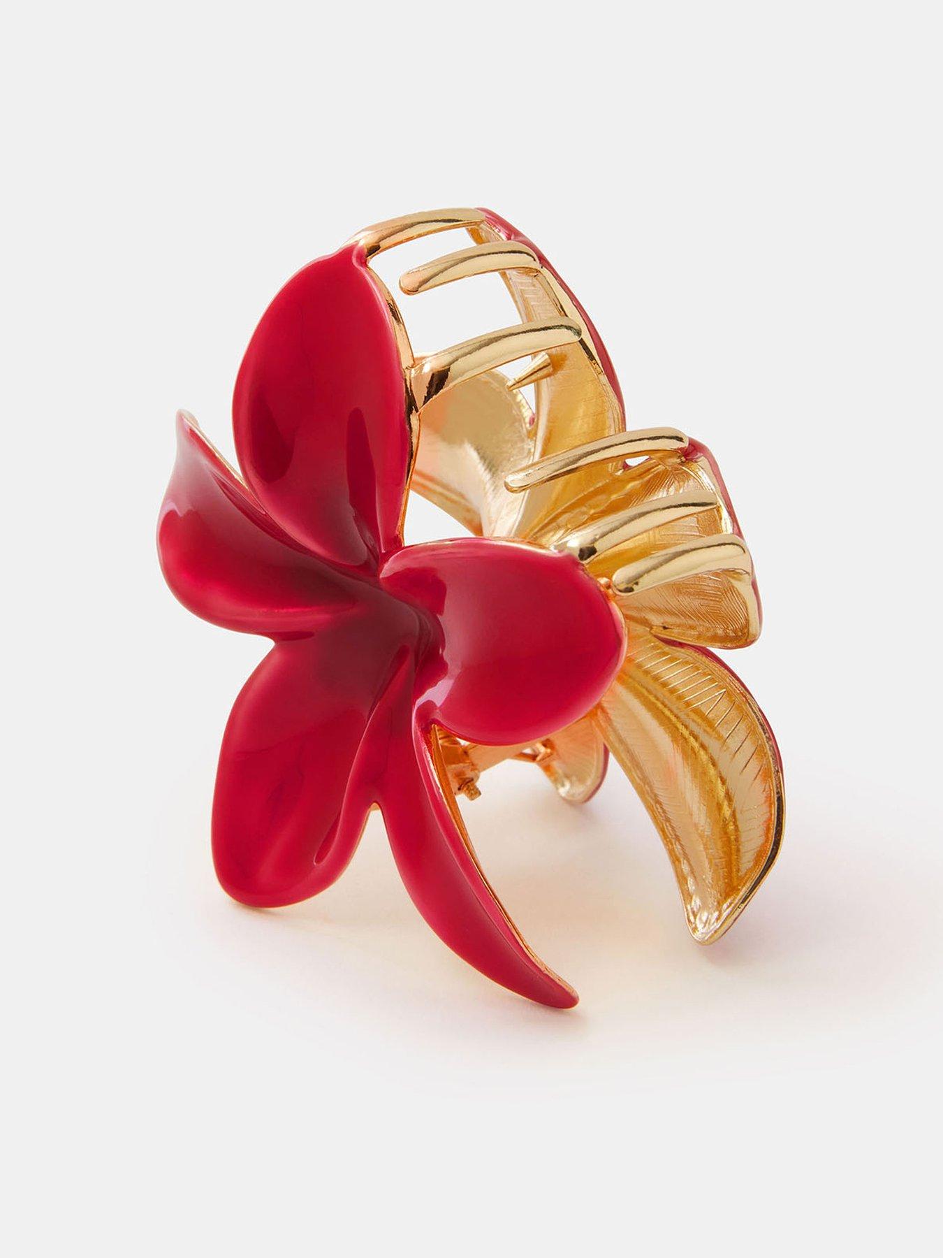 Image 2 of 2 of Accessorize Enamel Flower Claw Clip - Pink