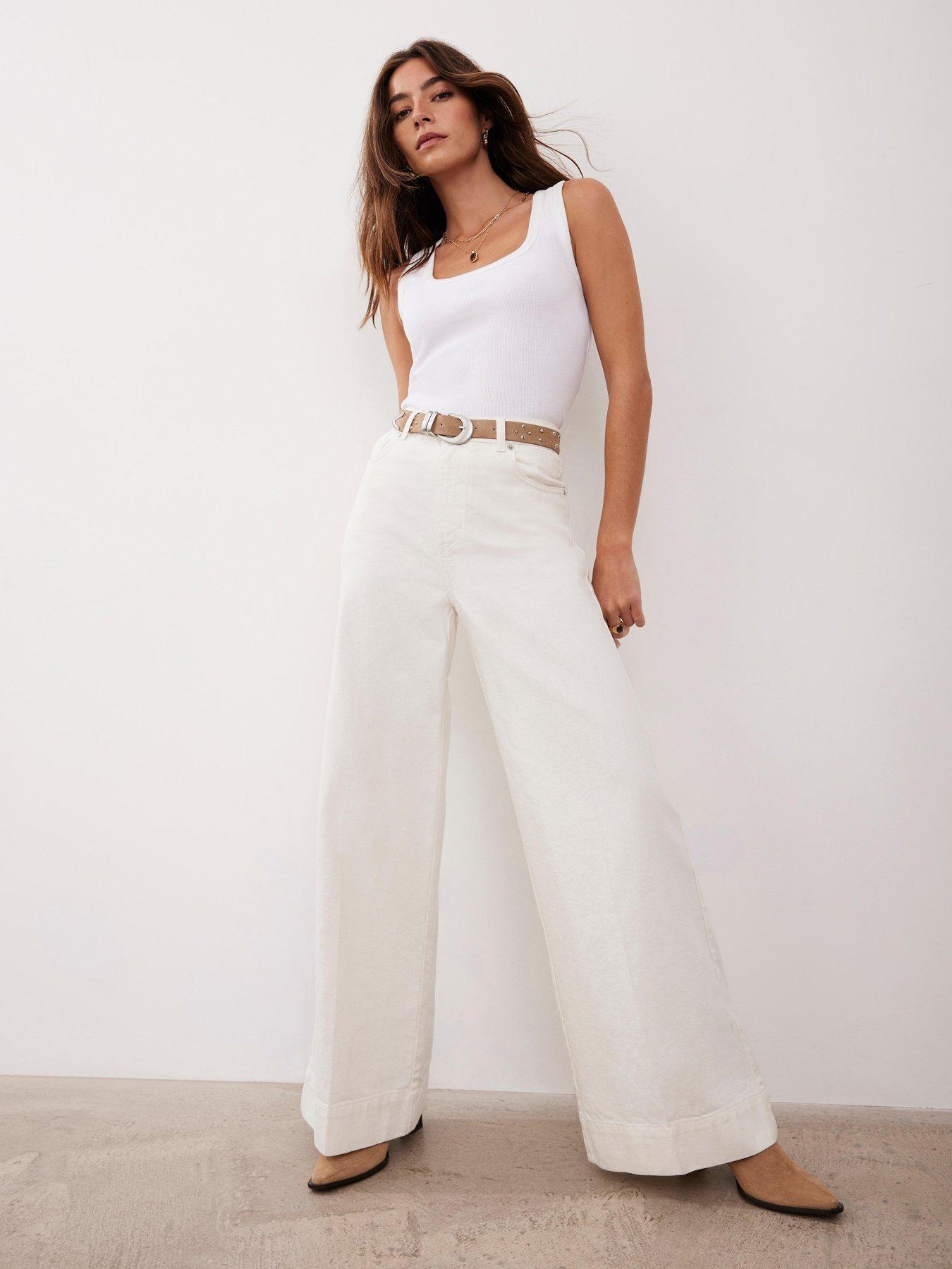undefined Chalk Wide Leg Jean