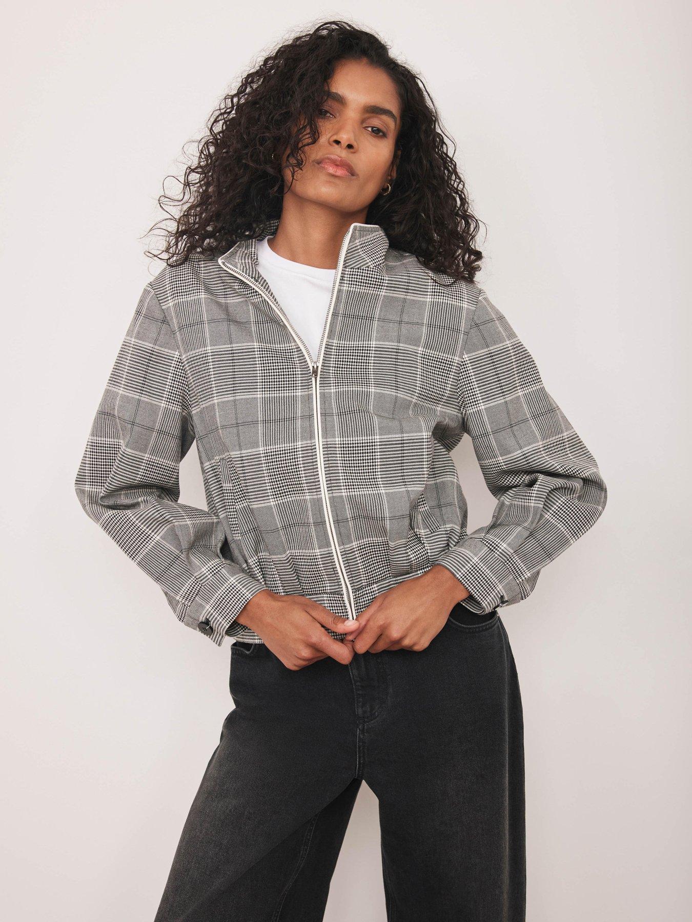 undefined Bold Check Blouson Bomber - Grey