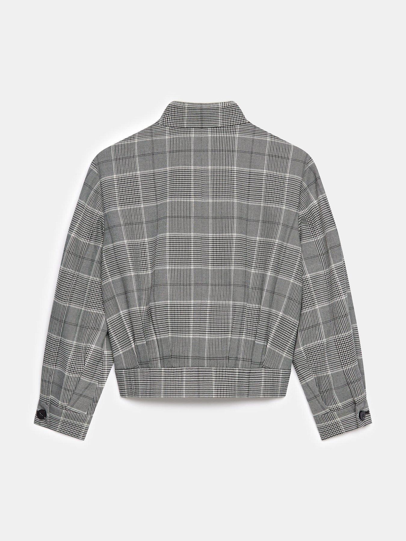 Image 6 of 6 of Mint Velvet Bold Check Blouson Bomber - Grey