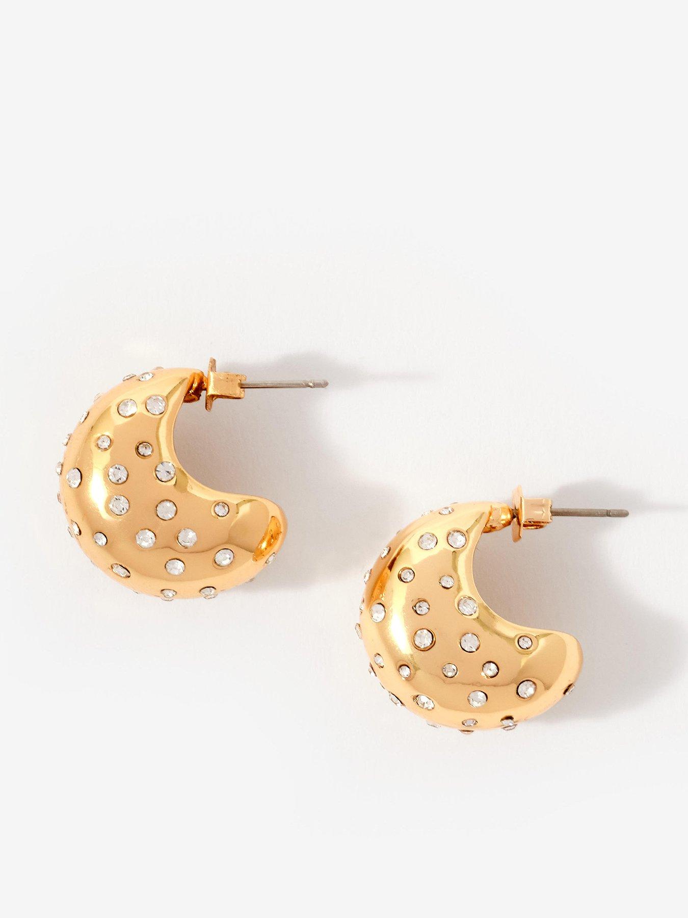 Image 1 of 5 of Mint Velvet Gold Tone Crystal Stud