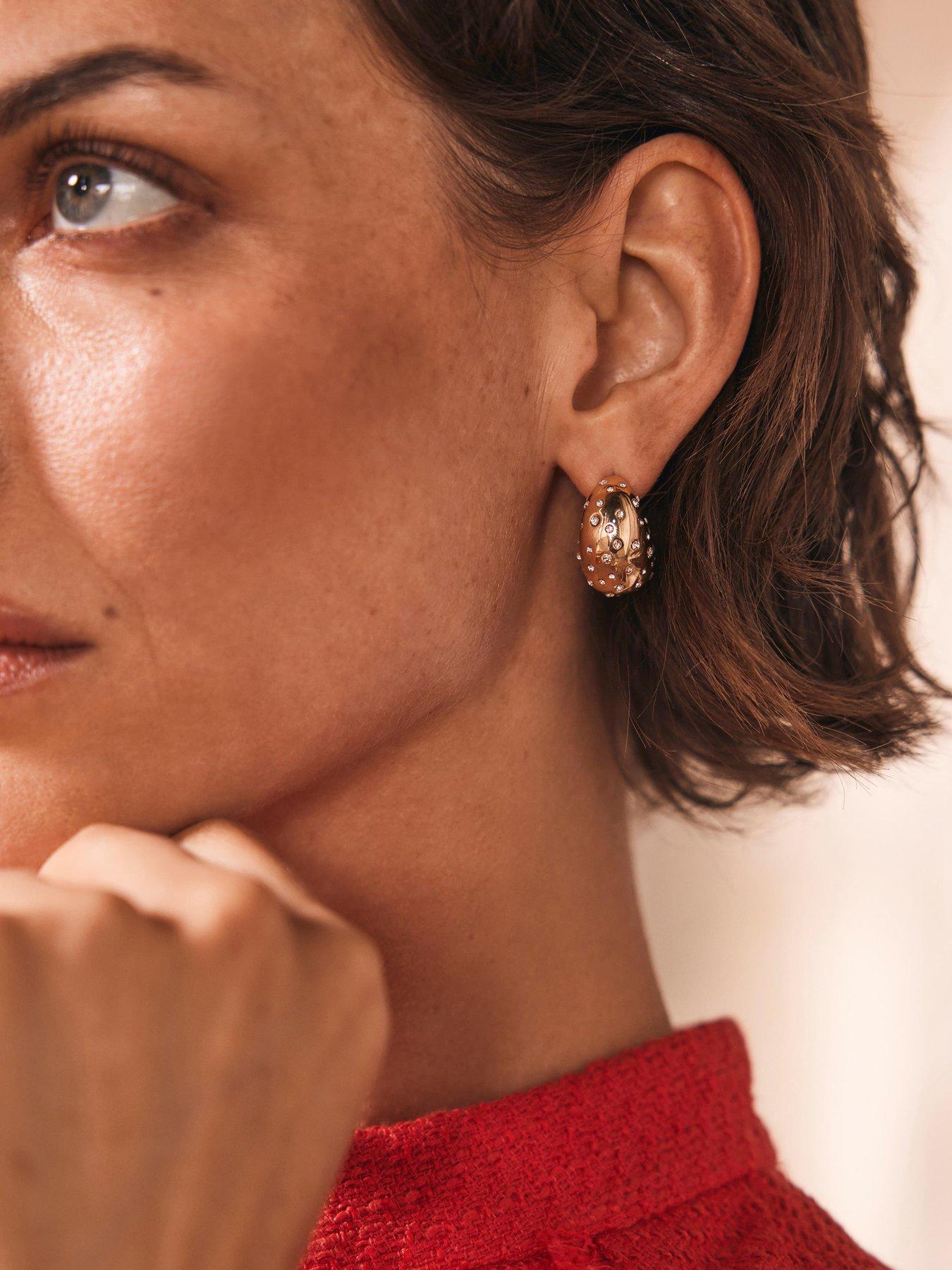 Image 2 of 5 of Mint Velvet Gold Tone Crystal Stud