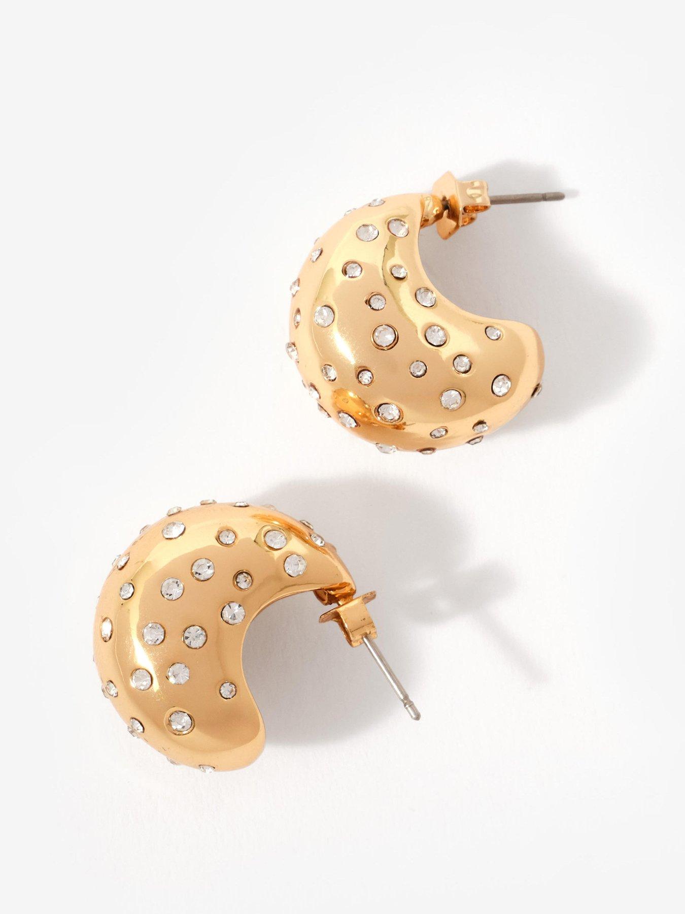 Image 4 of 5 of Mint Velvet Gold Tone Crystal Stud