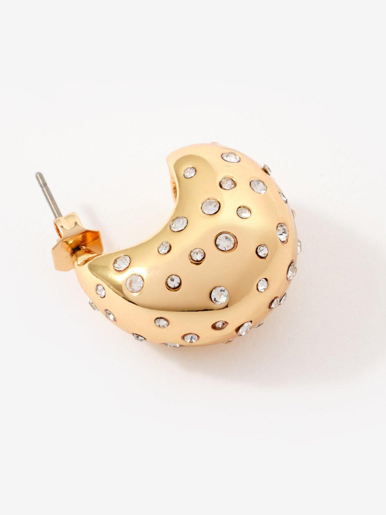 Image 5 of 5 of Mint Velvet Gold Tone Crystal Stud