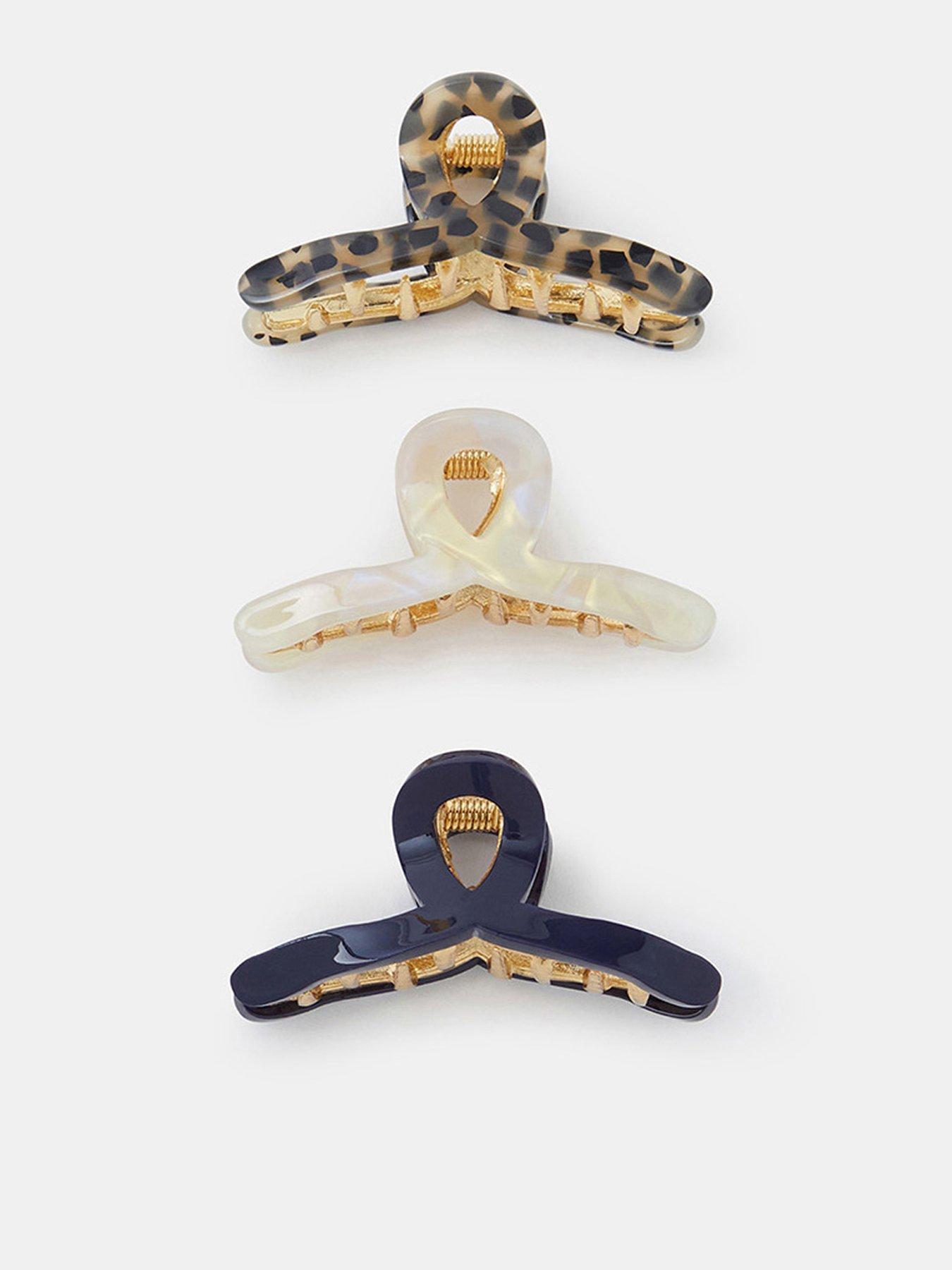 undefined 3-Pack Resin Twist Claw Clips - Multi