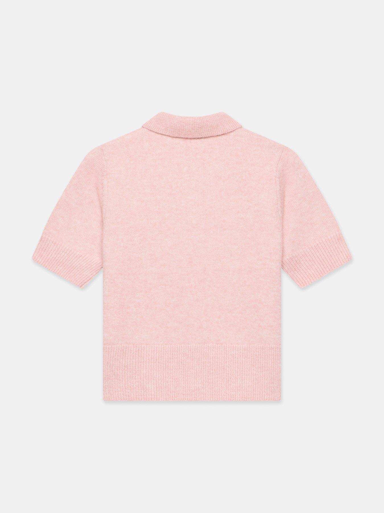 Image 6 of 6 of Mint Velvet Short Sleeve Collar Knit - Pink