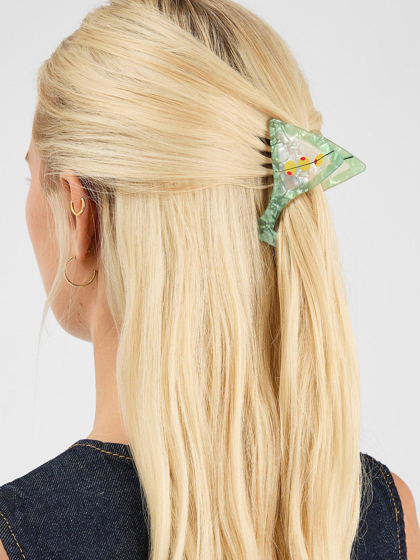 Image 2 of 3 of Accessorize Martini Claw Clip - Green