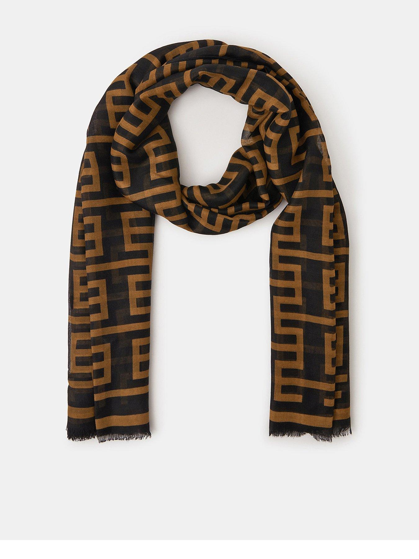 undefined Geometric Print Lightweight Scarf - Black