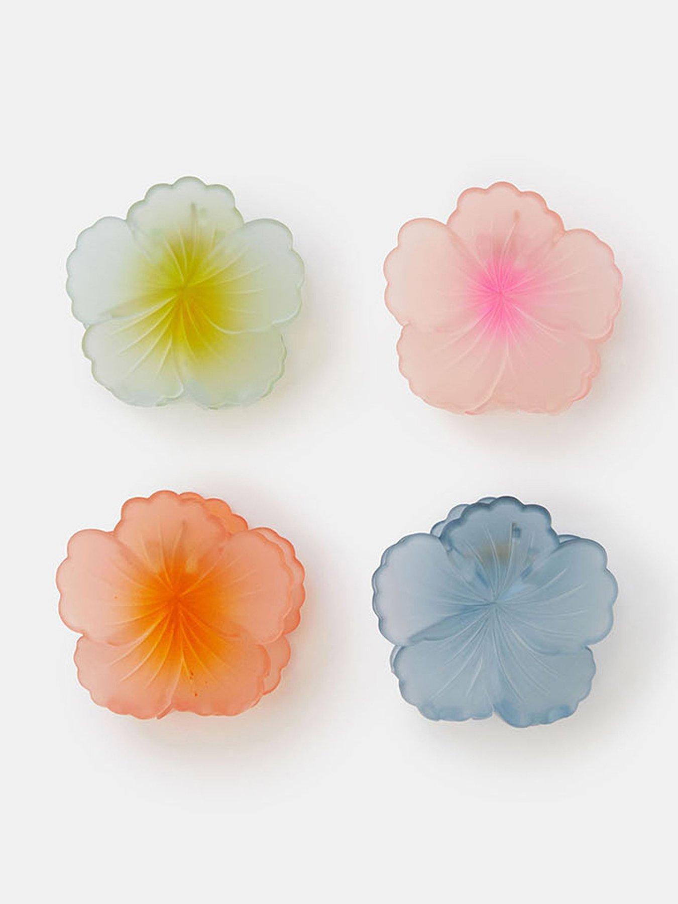 undefined 4 X Hibiscus Flower Claw - Multi