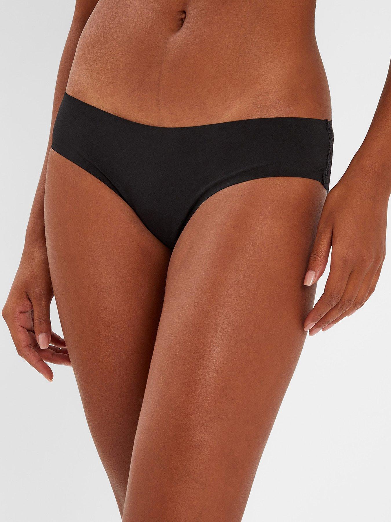 Image 4 of 5 of Accessorize 2-Pack Lace-Back Briefs - Black/Natural