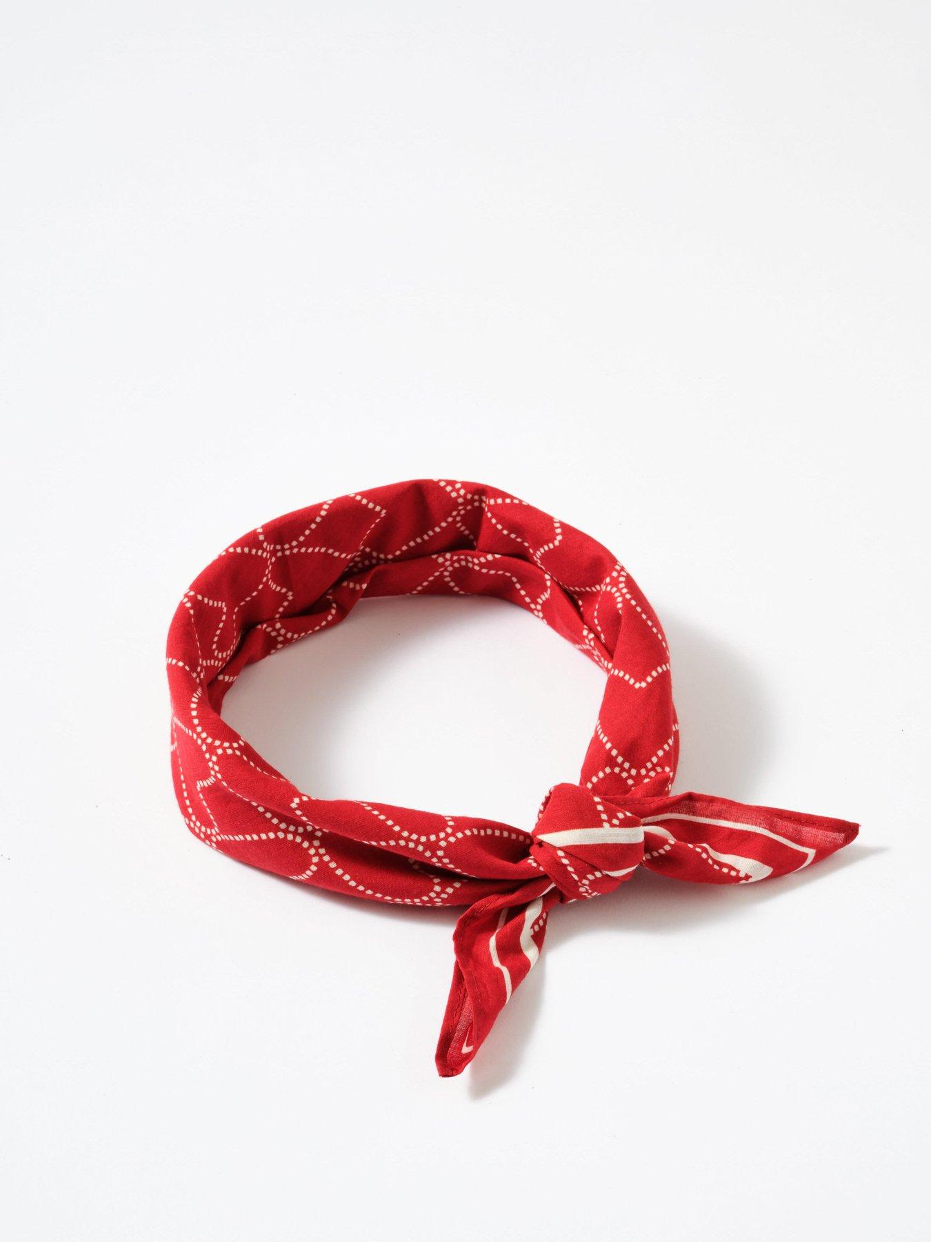 Image 3 of 4 of Mint Velvet Heart Print Square Neck Scarf - Red