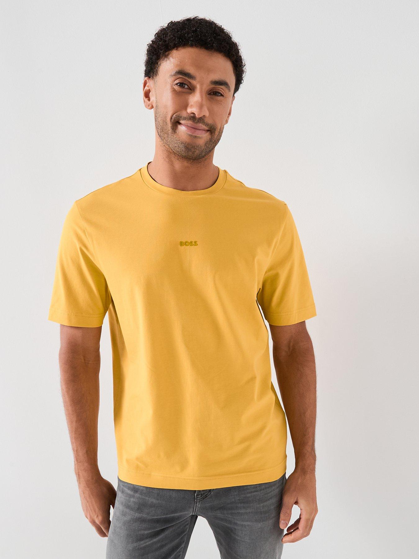 boss-centre-logo-t-shirt-yellow