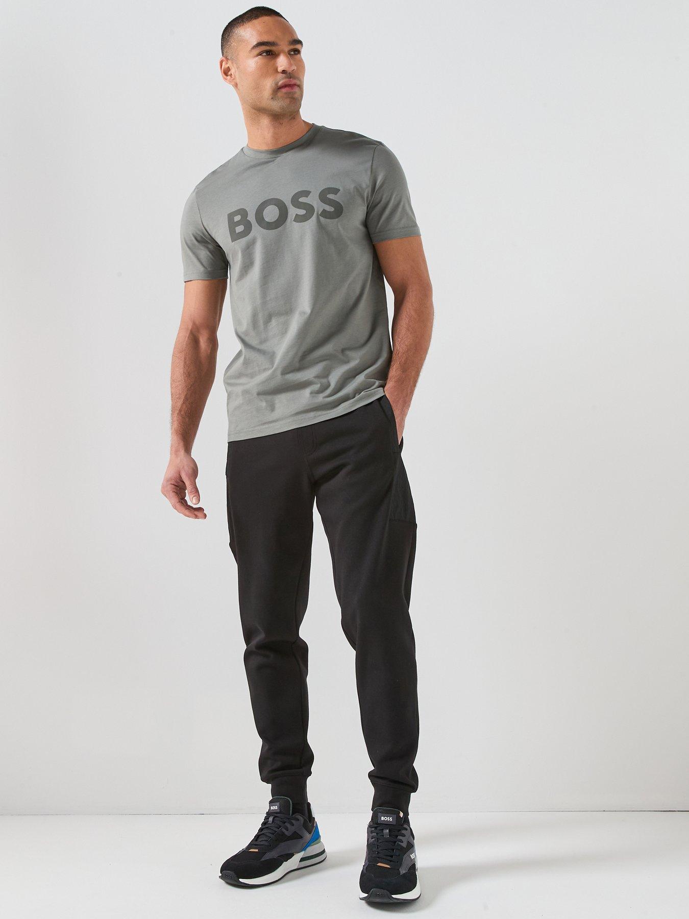 Image 3 of 6 of BOSS Thinking 1 Regular Fit Large Logo T-Shirt - Grey