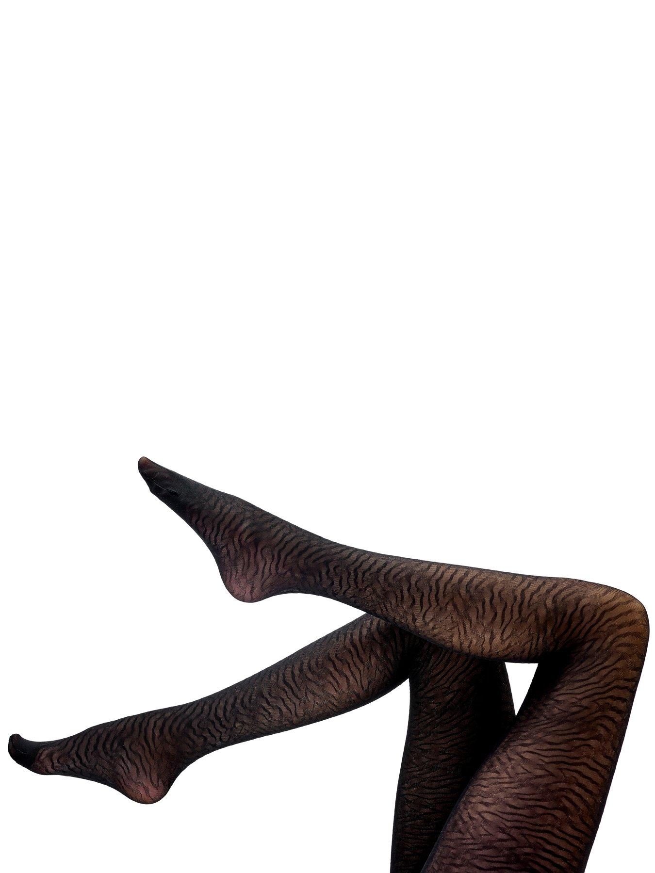  image of pretty-polly-zebra-tights-black