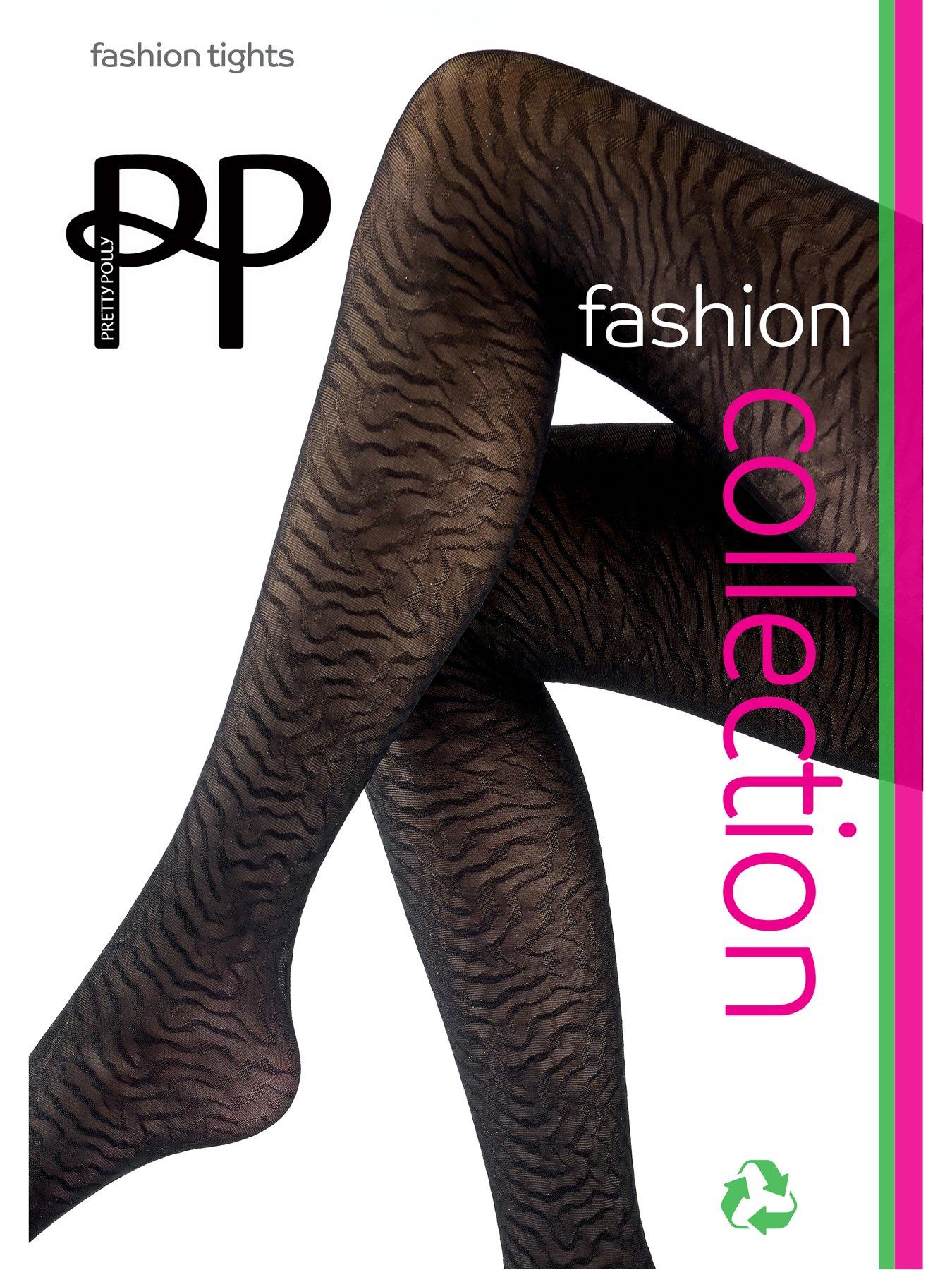  image of pretty-polly-zebra-tights-black
