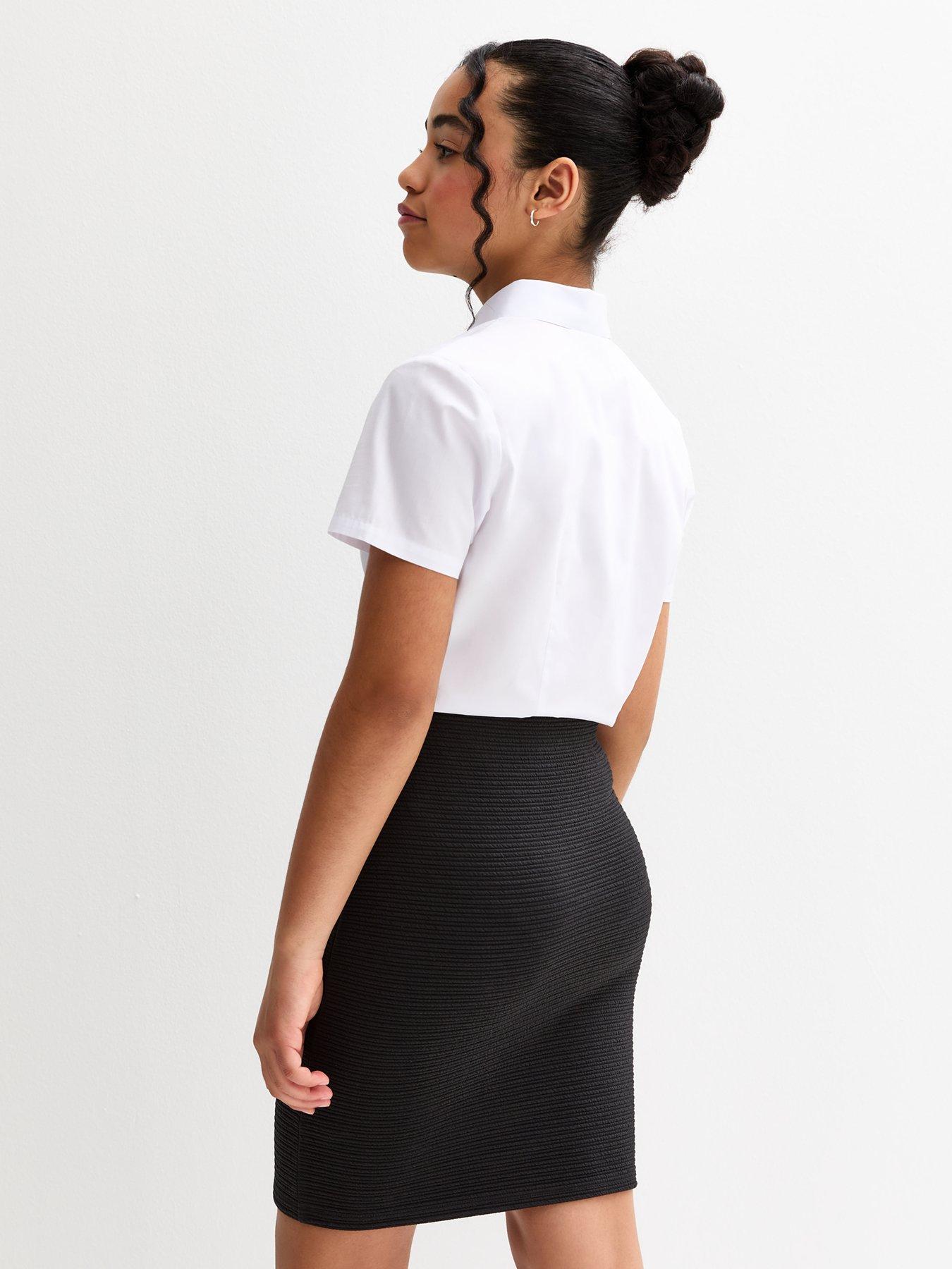 stillFront image of new-look-915-high-waist-school-tube-skirt-black