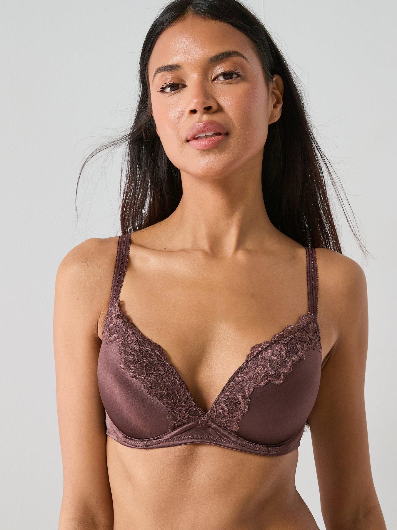 dorina-origins-shiny-micro-push-up-plunge-brown